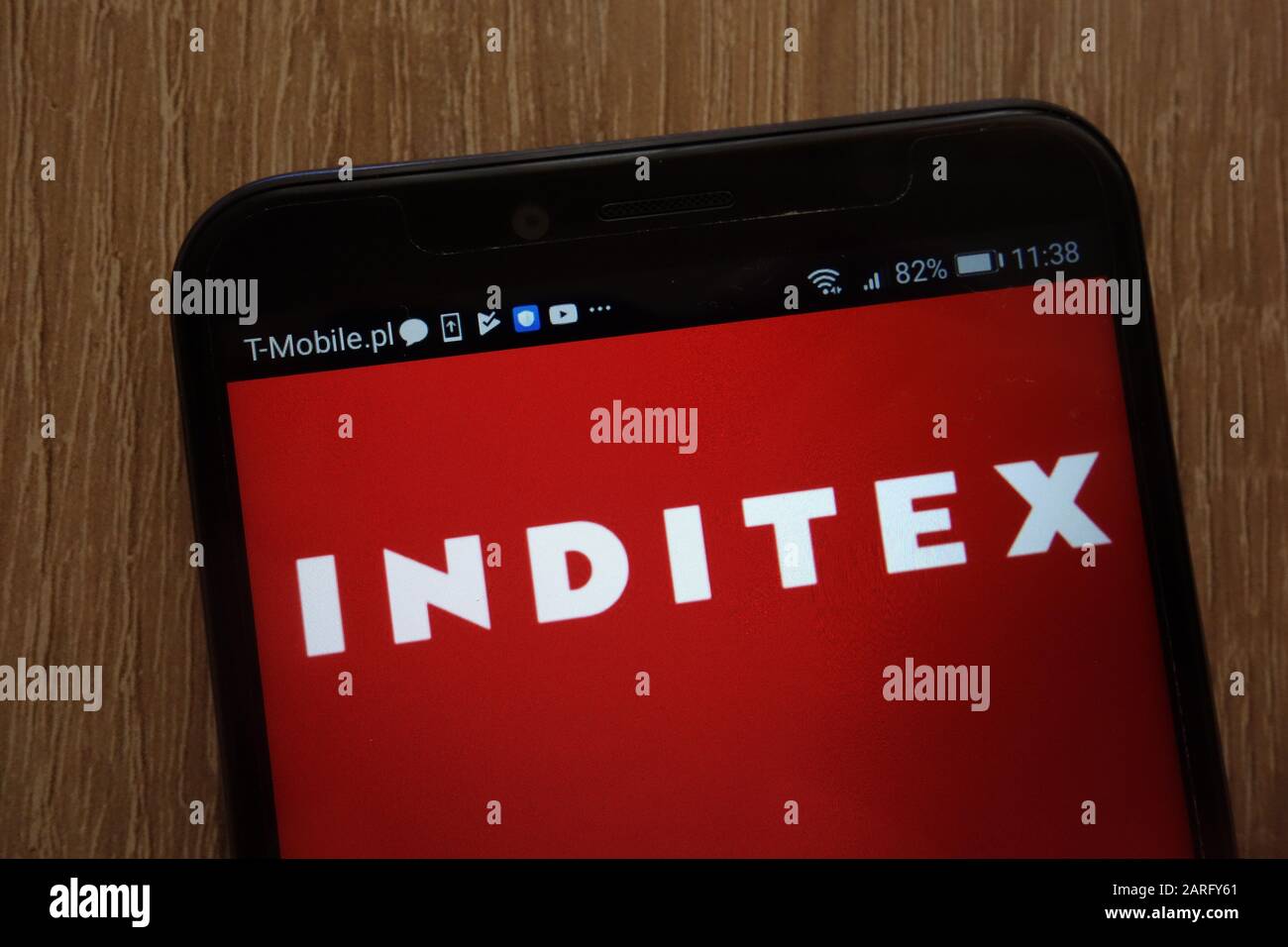 Inditex logo displayed on a modern smartphone Stock Photo