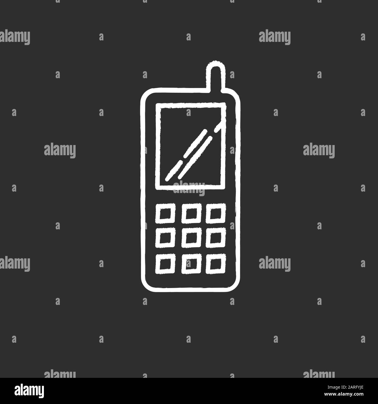 Portable Cell Phone Chalk White Icon On Black Background Wireless Cellular Telephone With Buttons Communication Device Mobile Phone Electronic Gad Stock Vector Image Art Alamy