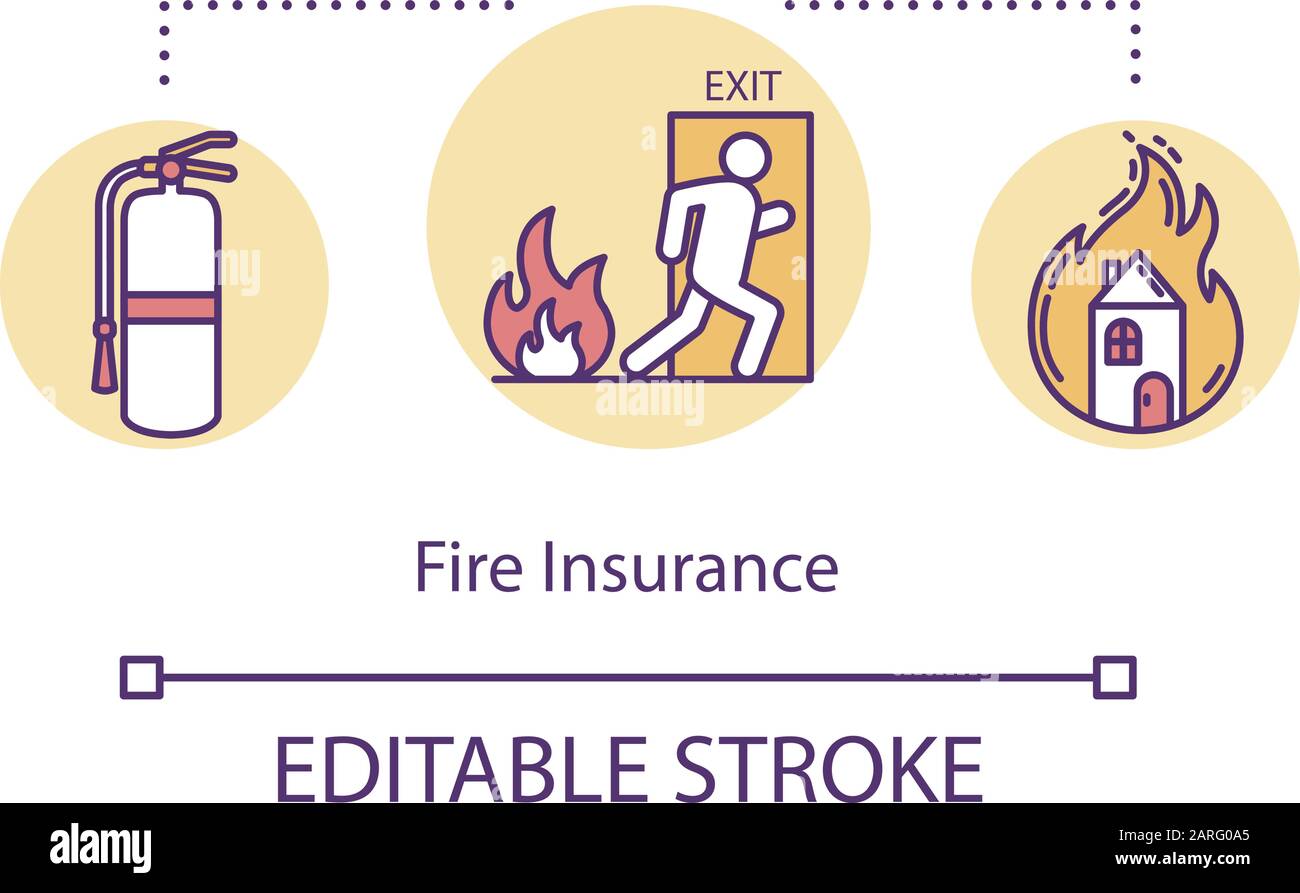 Fire insurance concept icon. Residential house destruction. Calamity ...