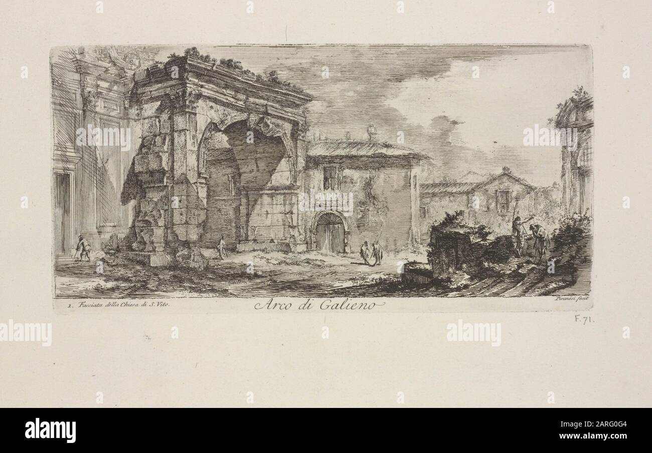 Arch of Galieno. Additional title: Arch of Galienus. Charrington, John, 1856-1939 (Collector) Piranesi, Giovanni Battista, 1720-1778 (Artist) Stock Photo