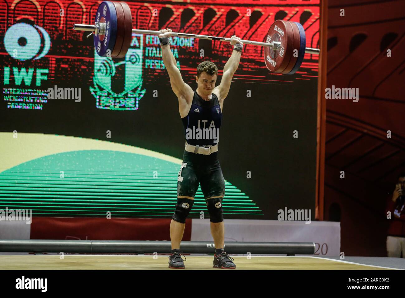 Rome, Italy, 28 Jan 2020, mirko zanni (ita) - winner of the 67 kg category during IWF Weightlifting World Cup 2020 - Weightlifting - Credit LPS/Claudio Bosco/Alamy Live News Stock Photo