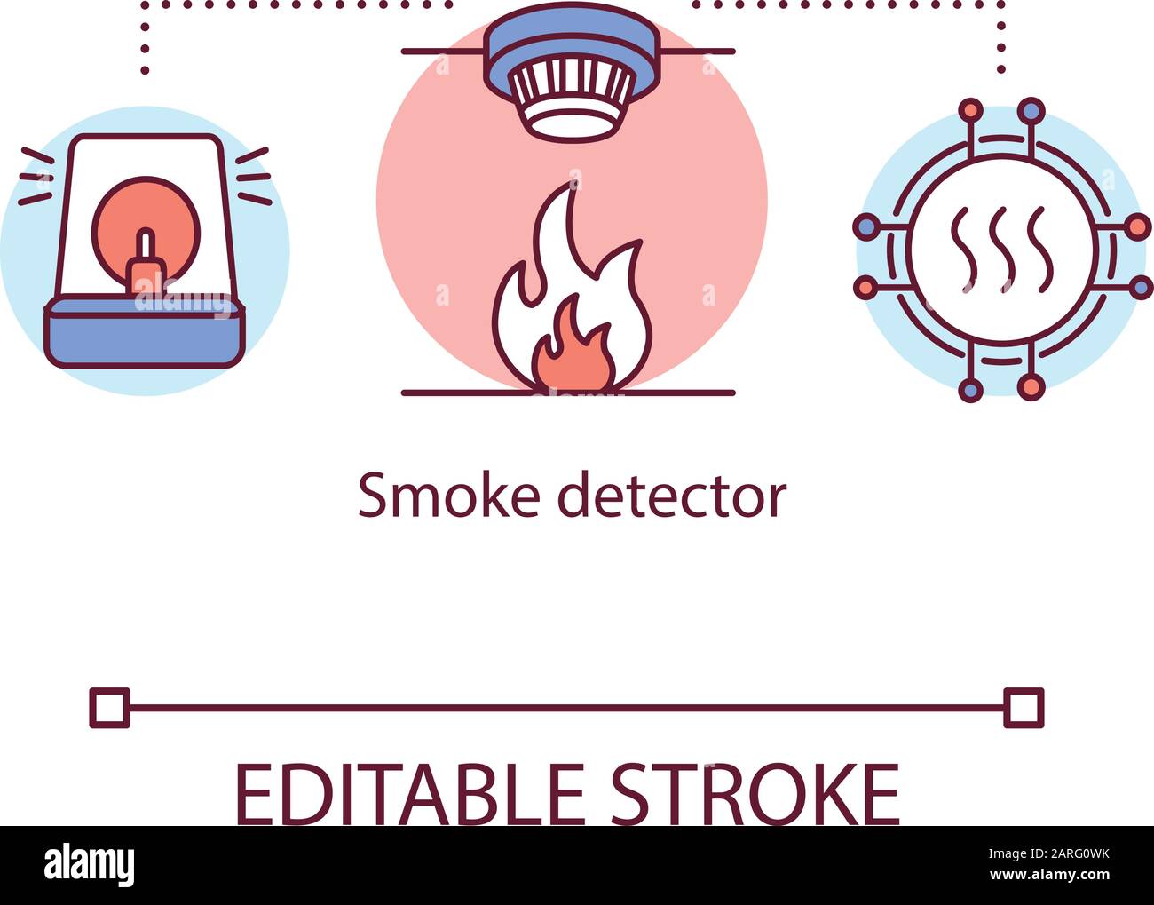 Smoke detector concept icon. Electronic fire safety system. Smoke