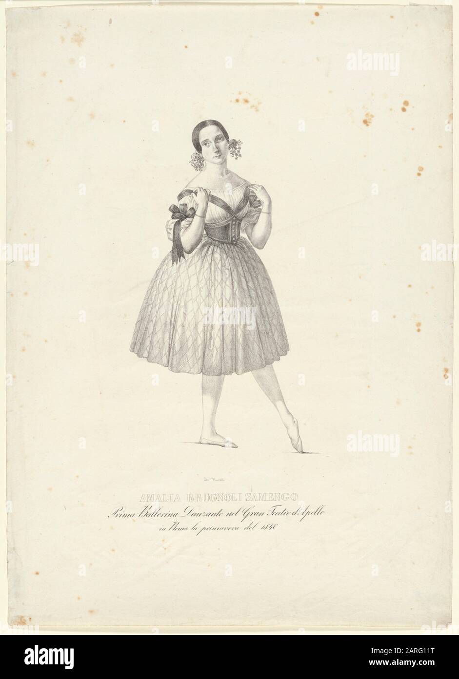 Amalia Brugnoli Samengo, first ballerina dancing in the great Apollo  Theater in Rome, spring 1840 Additional title: Unidentified ballet. Hammers  Stock Photo - Alamy