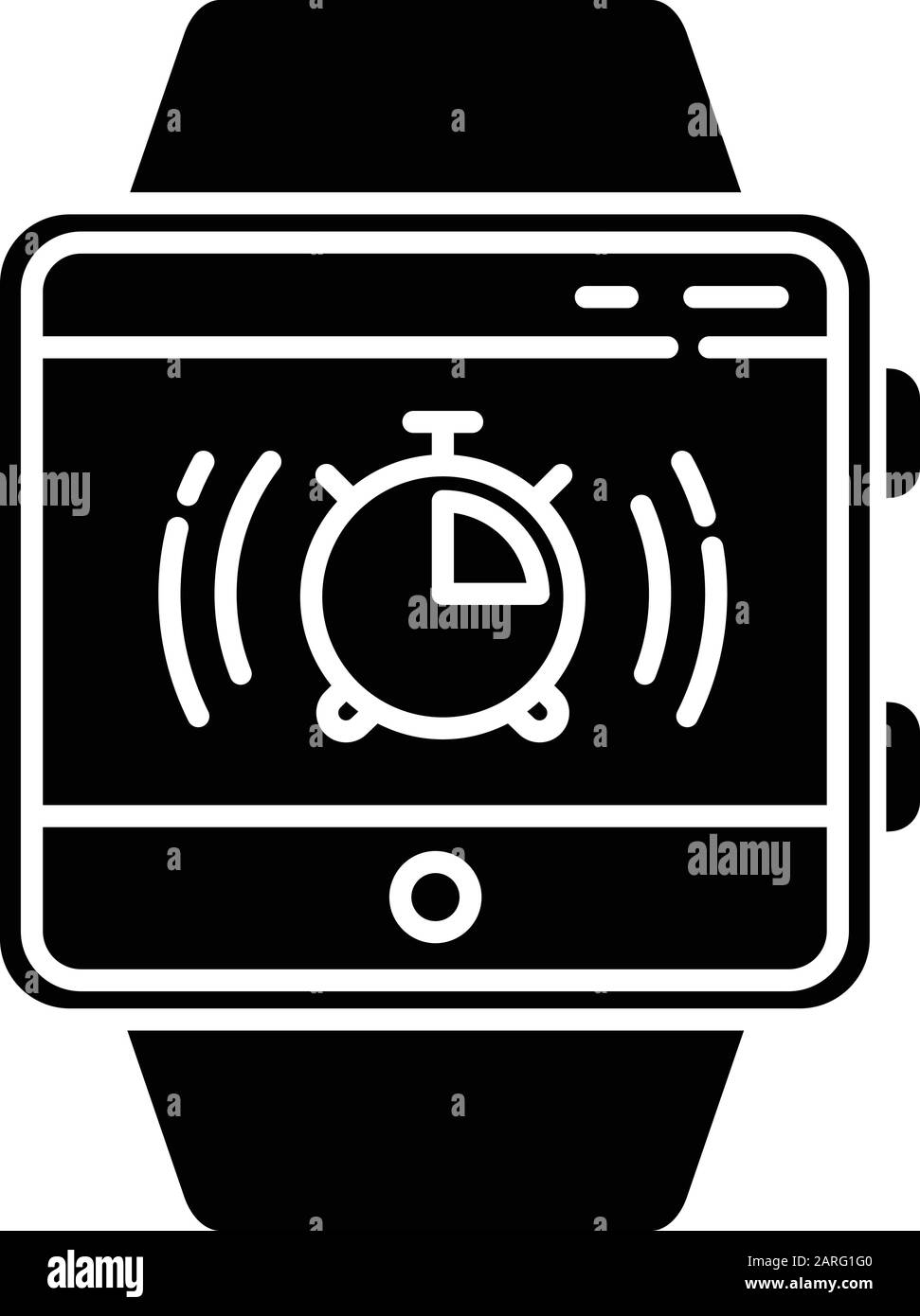 Stopwatch Fitness Tracker Function Glyph Icon Silhouette Symbol Smartwatch Wristband Capability Timer Countdown Milliseconds Measurement Negative Stock Vector Image Art Alamy