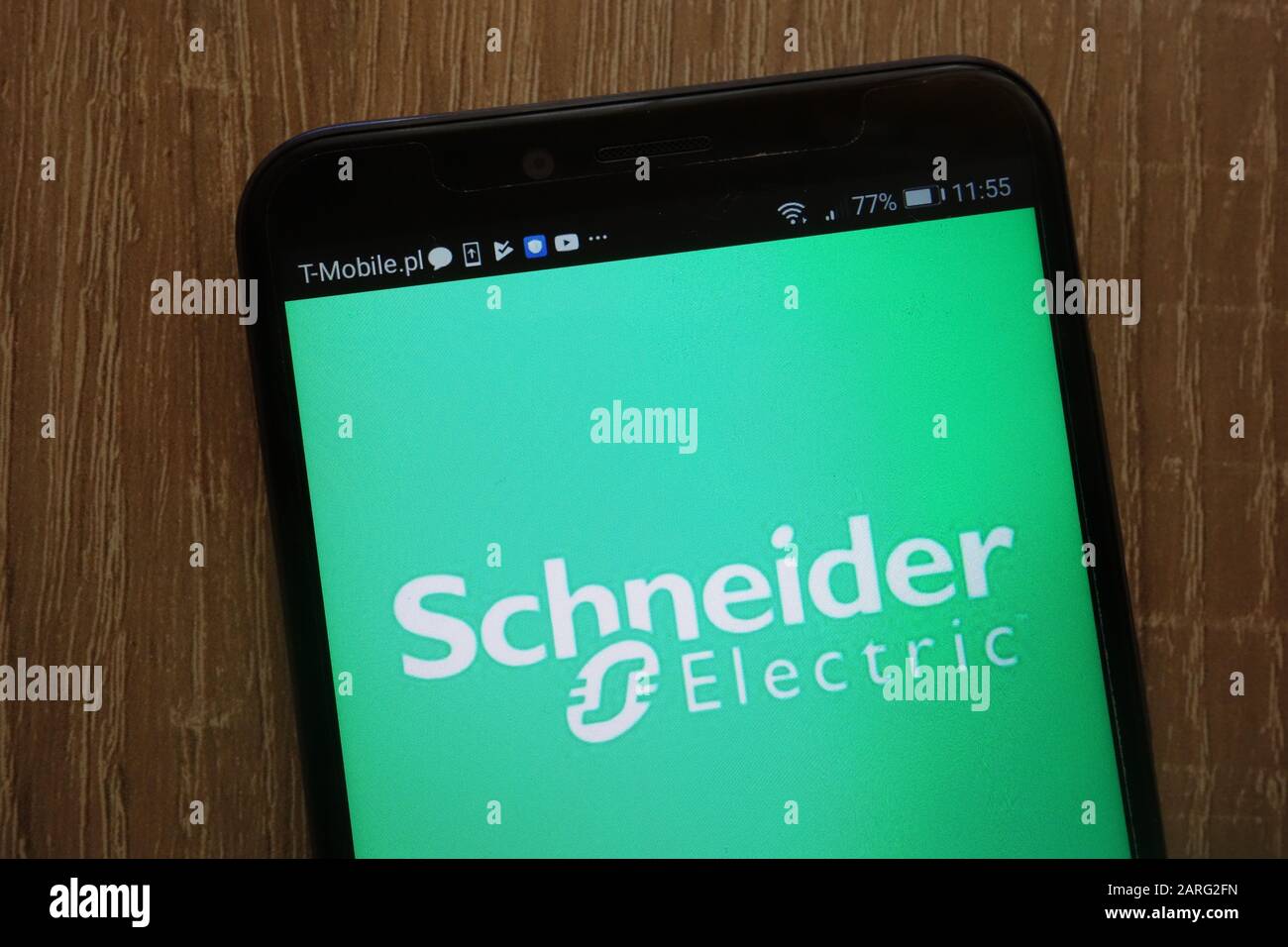Schneider Electric logo displayed on a modern smartphone Stock Photo