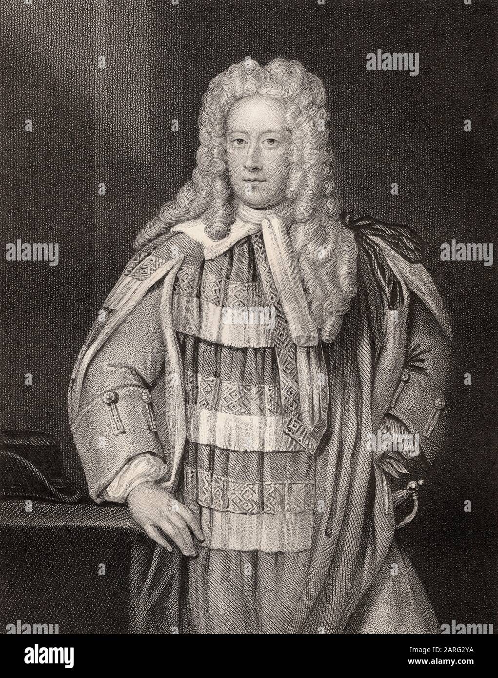 Henry St John, 1st Viscount Bolingbroke, 1678-1751, an English politician, government official and political philosopher Stock Photo
