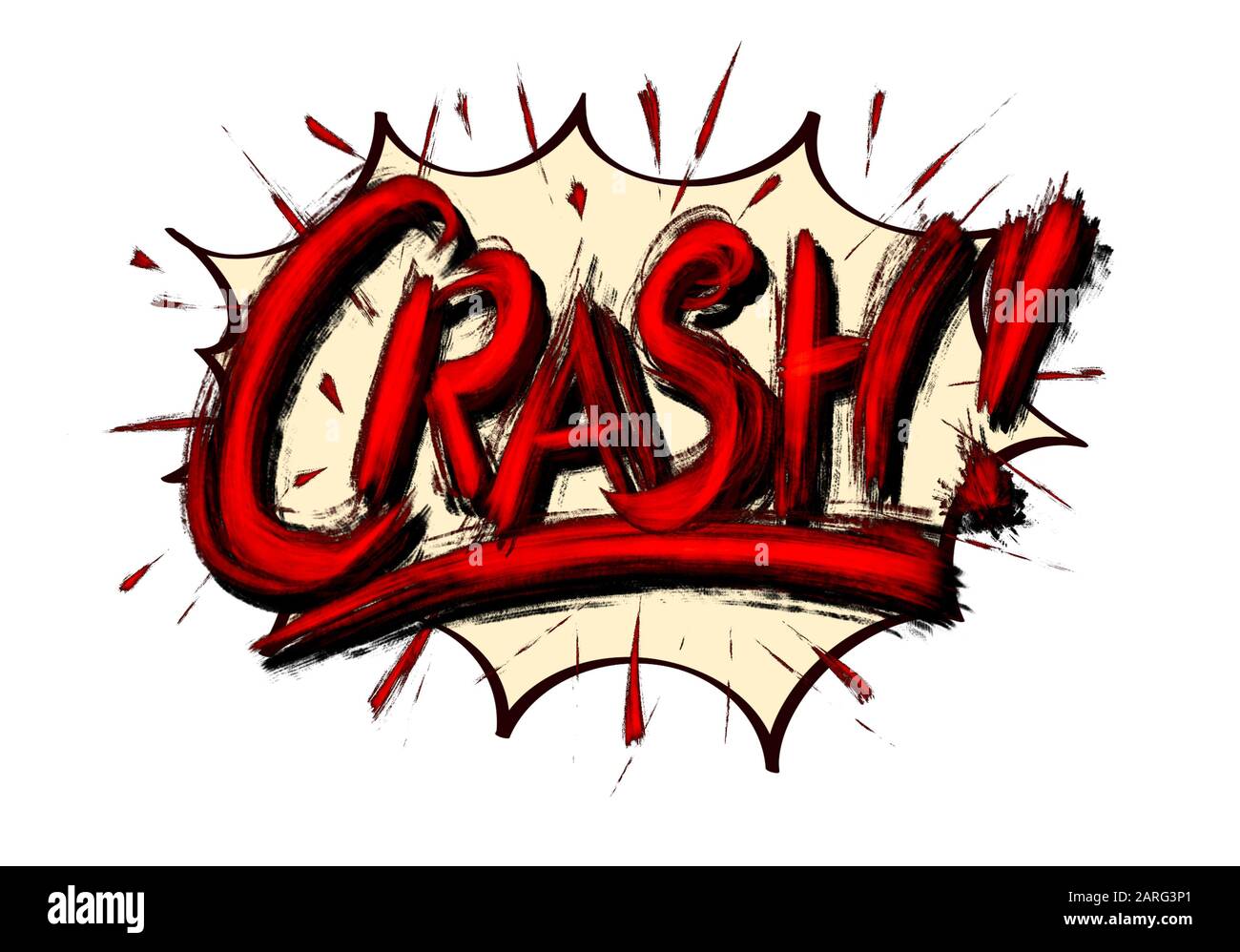 Crash! - Comics speech bubble explosion illustration Stock Photo