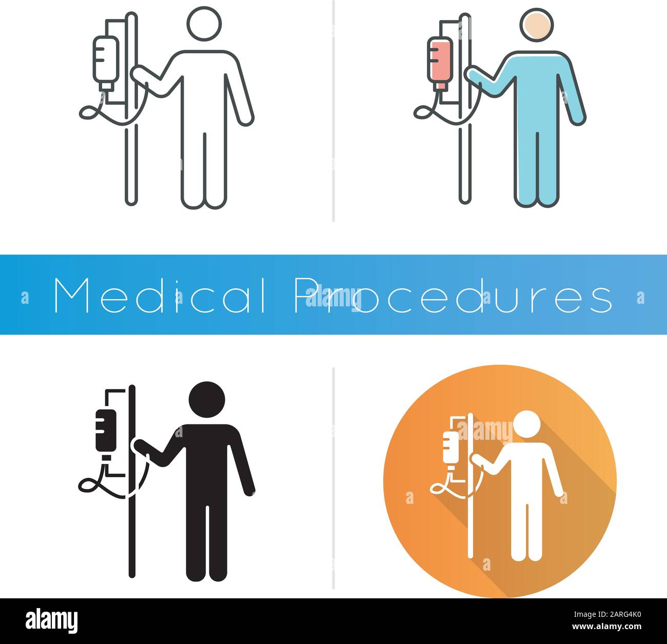 Dropper icon. Medical procedure. Healthcare services. Patient with drip
