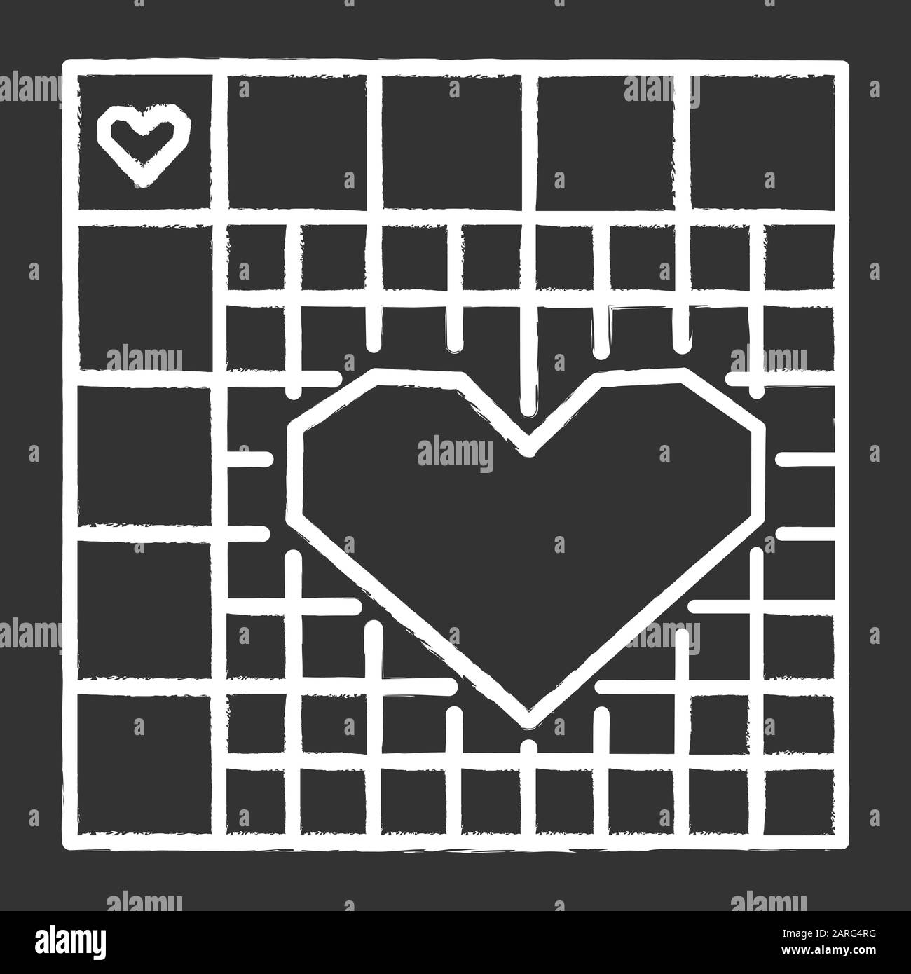 Nonogram puzzle grid chalk icon. Picross, griddlers. Logic number game. Japanese crossword