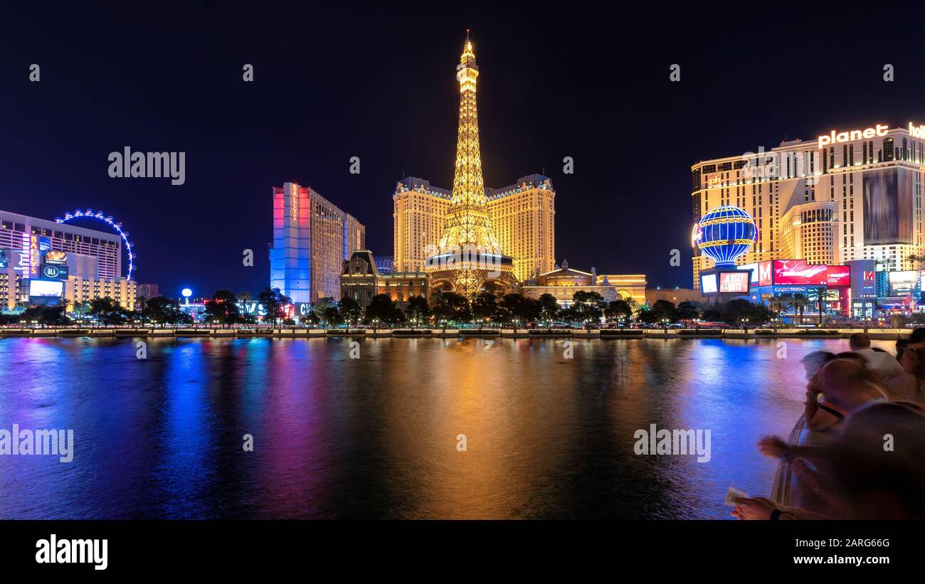 Las Vegas strip at night Stock Photo Alamy