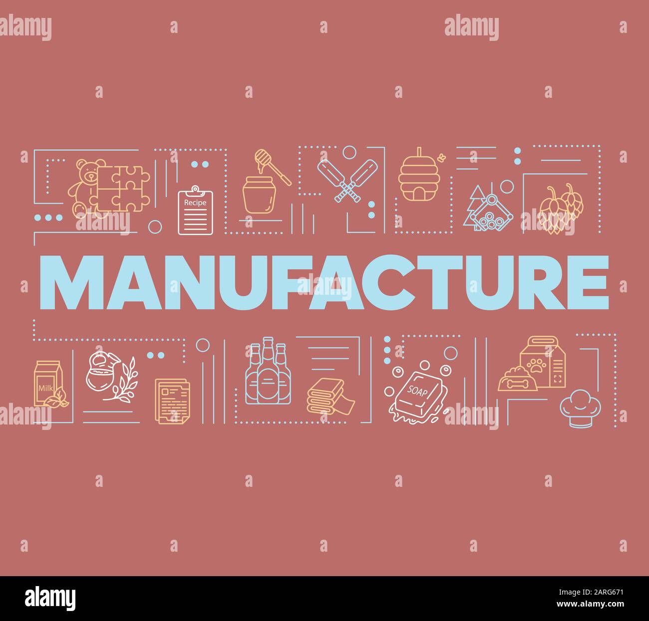 Manufacture Word Concepts Banner Goods And Services Producing
