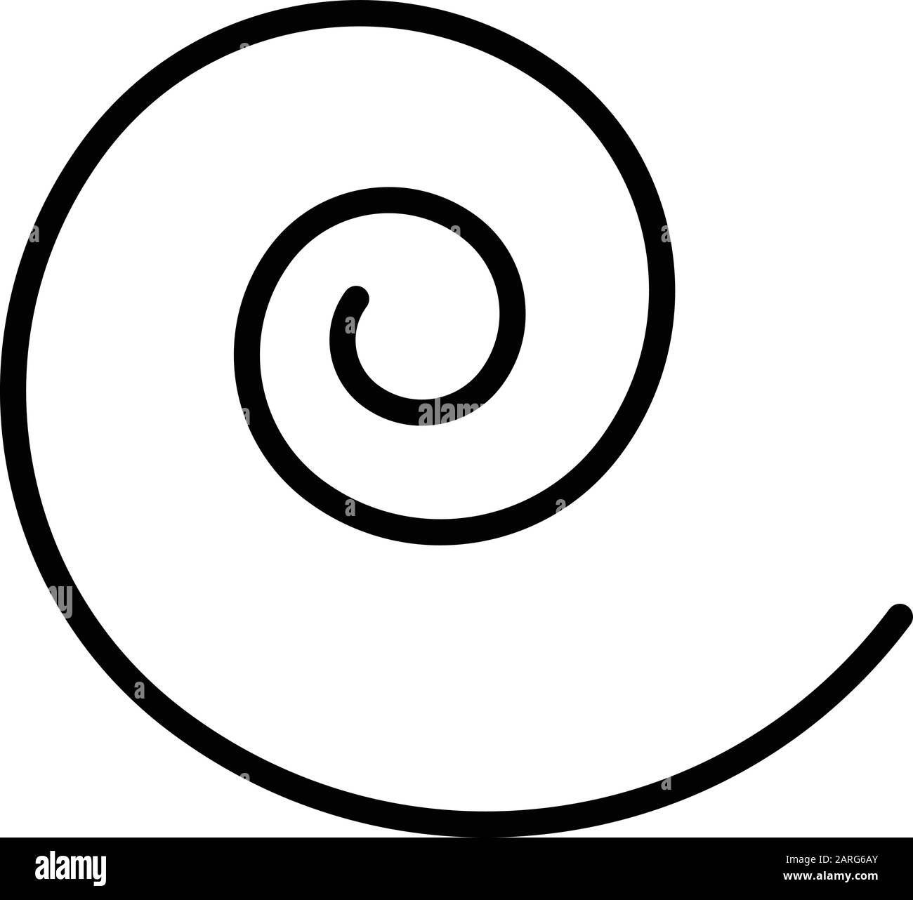 Spiral glyph icon. Curved line. Black swirl. Waved stroke. Minimalistic  tattoo. Simple geometric figure. Rotation sign. Abstract shape. Silhouette  sym Stock Vector Image & Art - Alamy