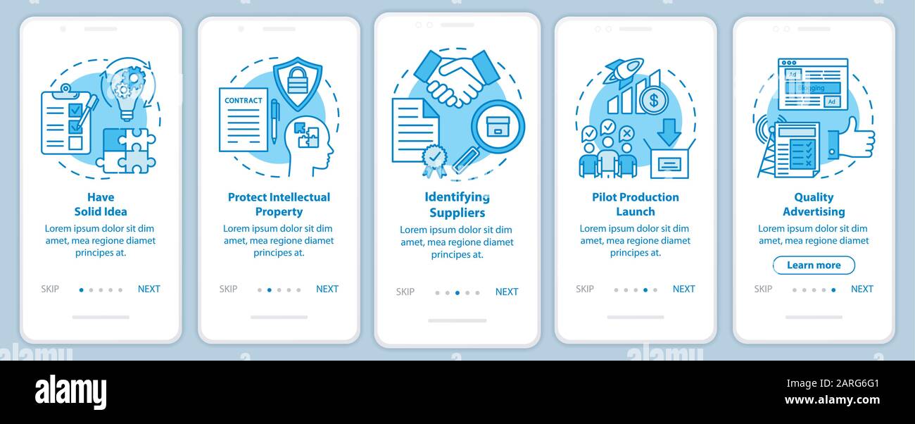 Start local production onboarding mobile app page screen, linear ...