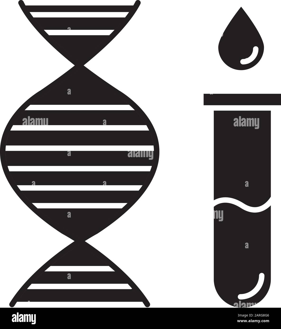 testing glyph icon. DNA examination. Medical procedure