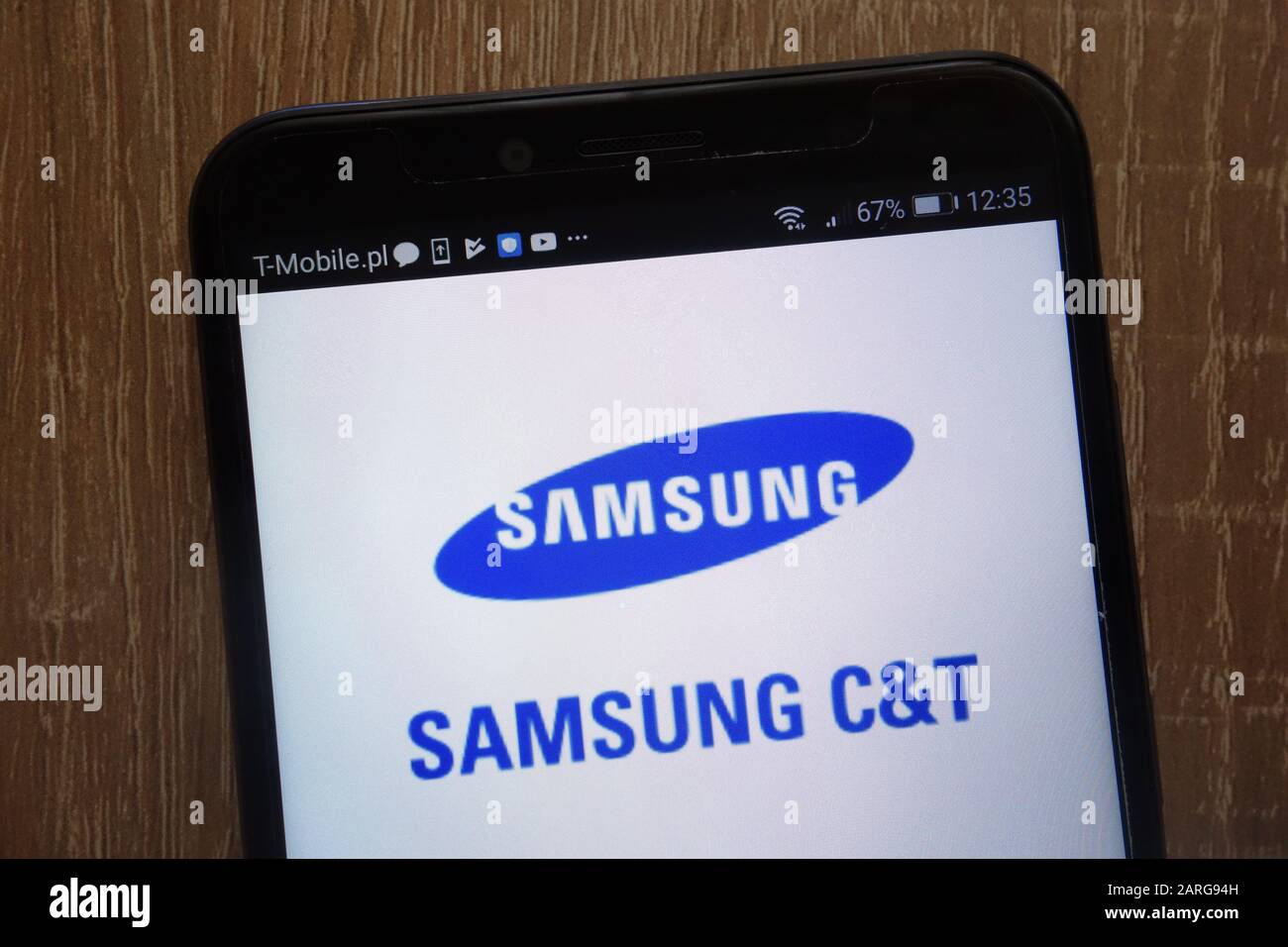 Samsung C&T Corporation logo displayed on a modern smartphone Stock Photo