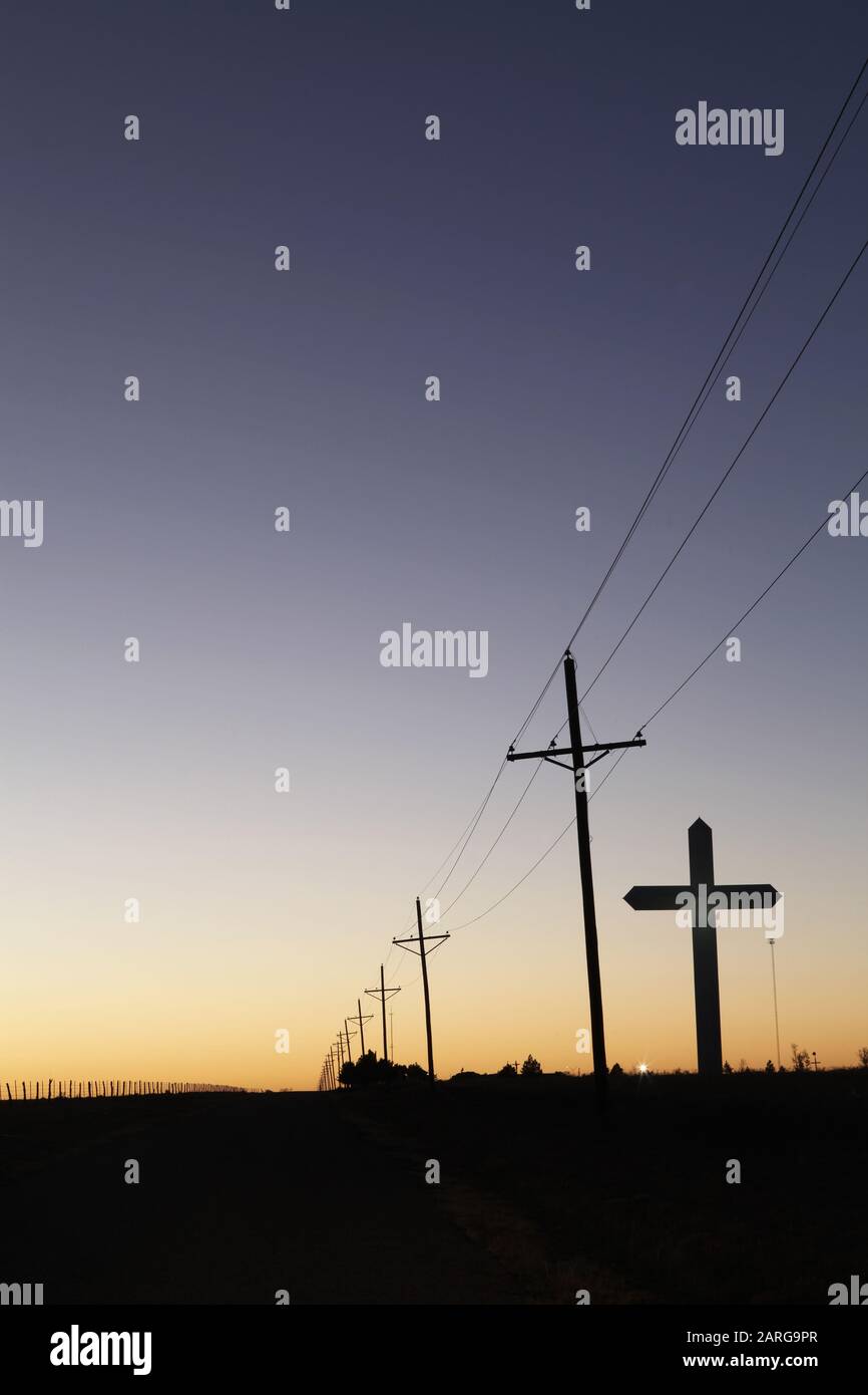 Giant Cross Statue, Route 66, America Stock Photo Alamy