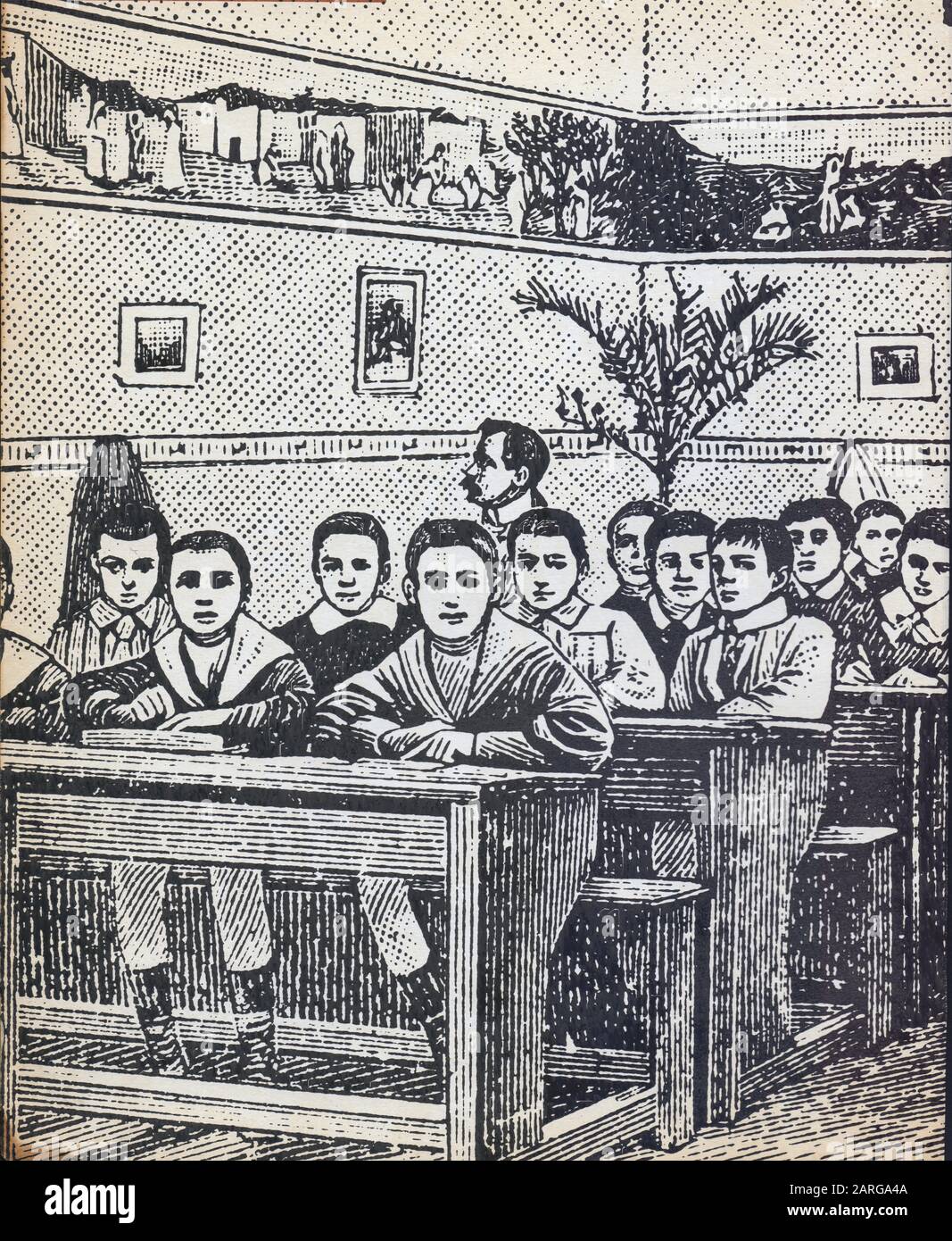 Une Classe Dans L Ecole Francaise Dessin Stock Photo Alamy
