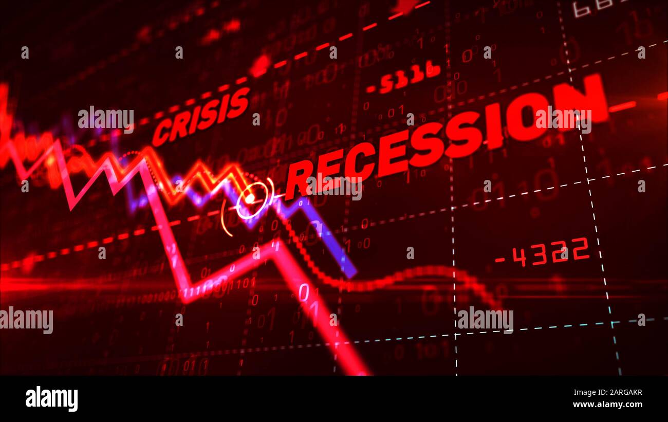 Stock markets down chart on grid background. Abstract concept of