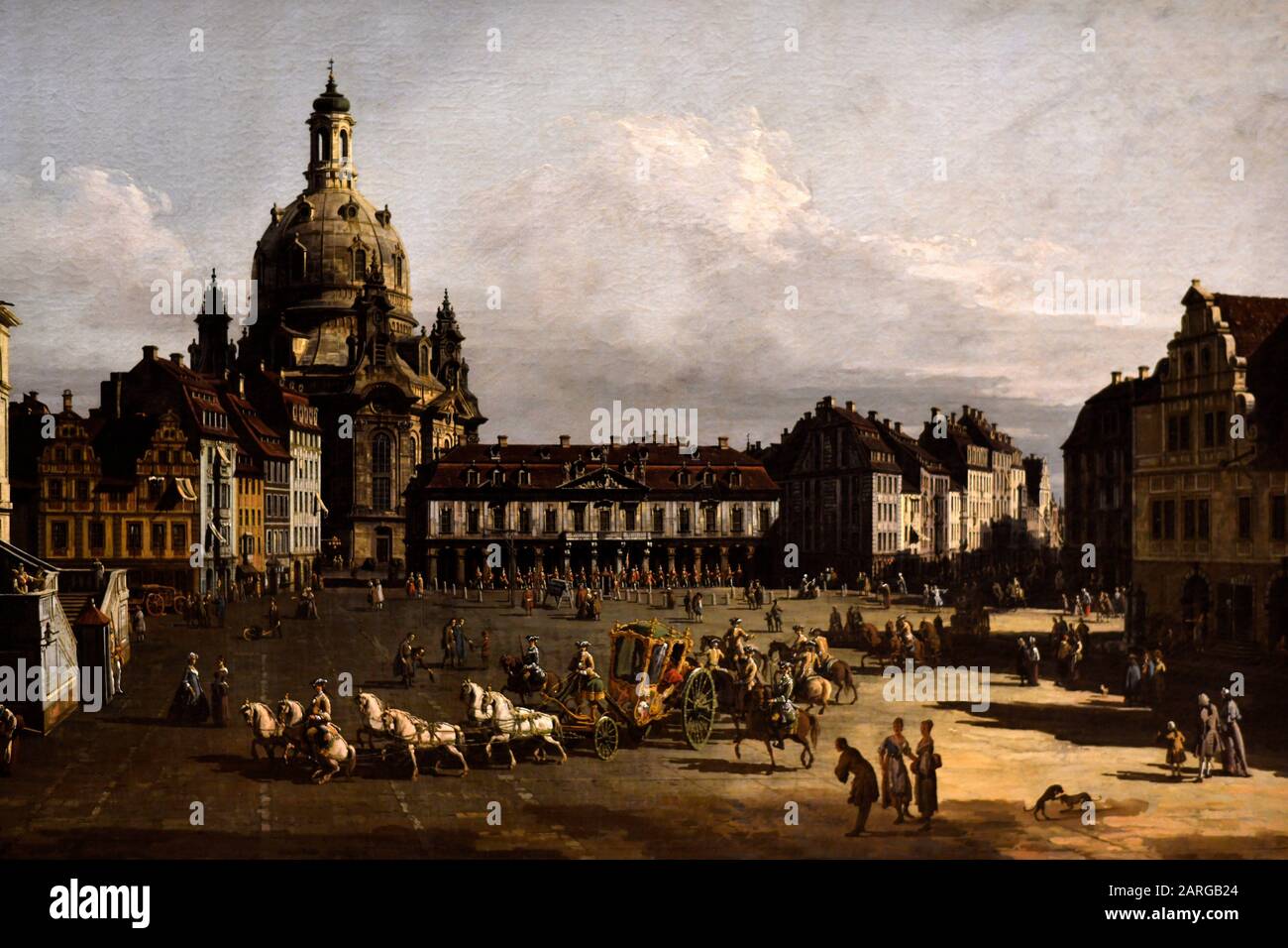 The New Market in Dresden,1768, by Bernardo Bellotto,Hermitage museum,St Petersburg Russia, Europe. Stock Photo