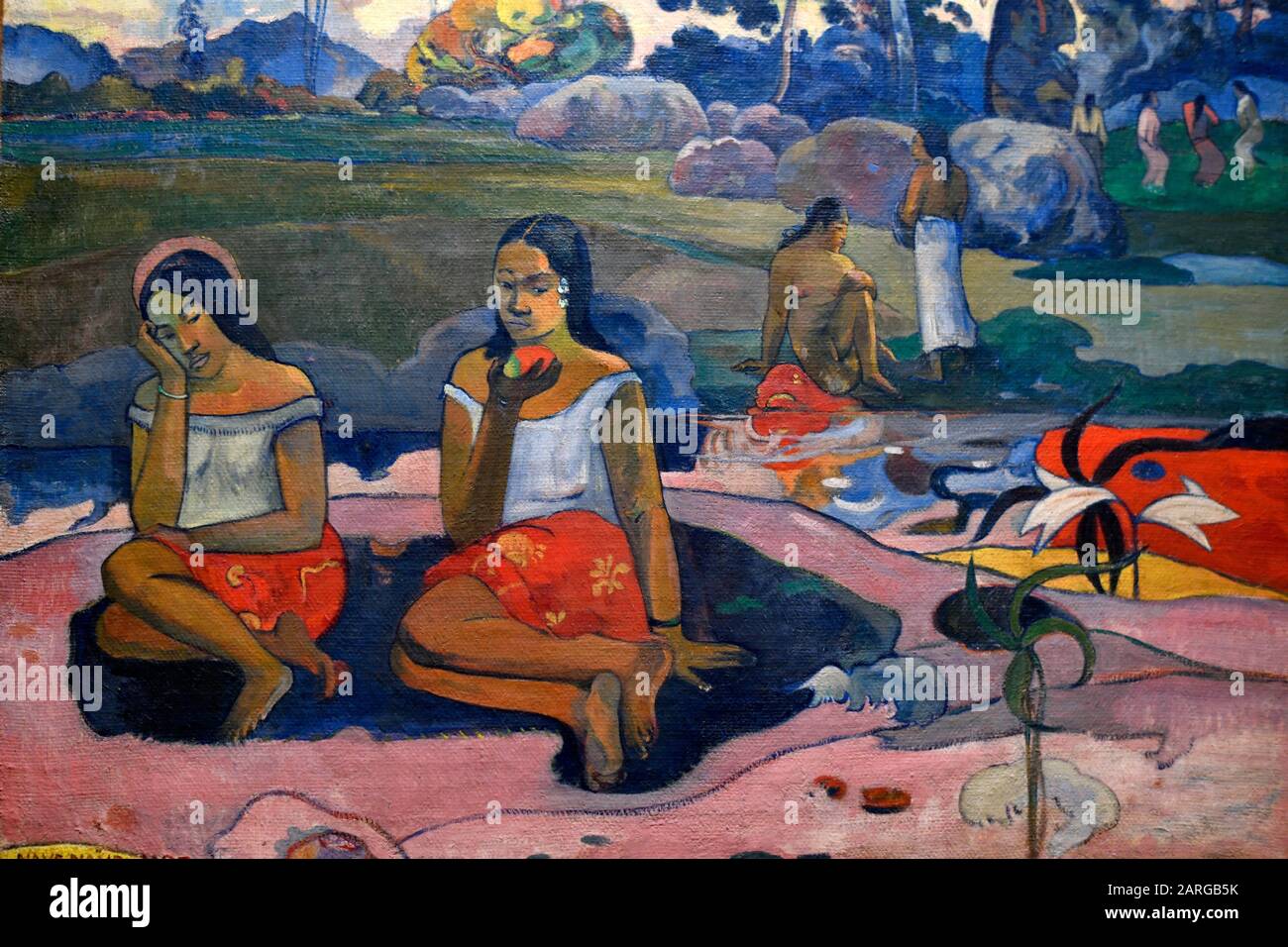 Joy to rest, 1894, painting by Paul Gauguin,Hermitage museum,St Petersburg Russia, Europe. Stock Photo