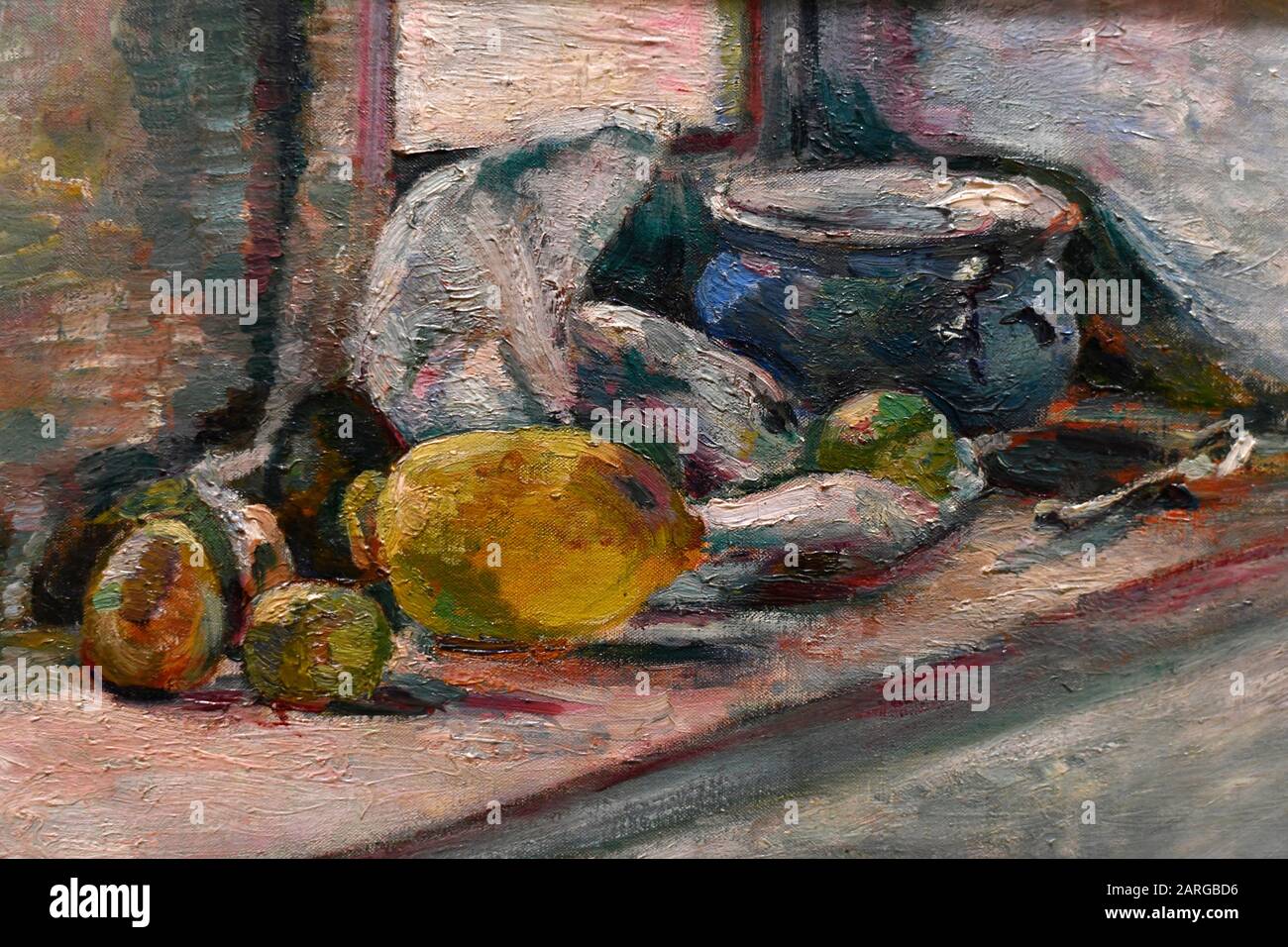 Blue Pot and Lemon,1897, oil on canvas,by Henri Matisse, State Hermitage museum,St Petersburg Russia, Europe. Stock Photo