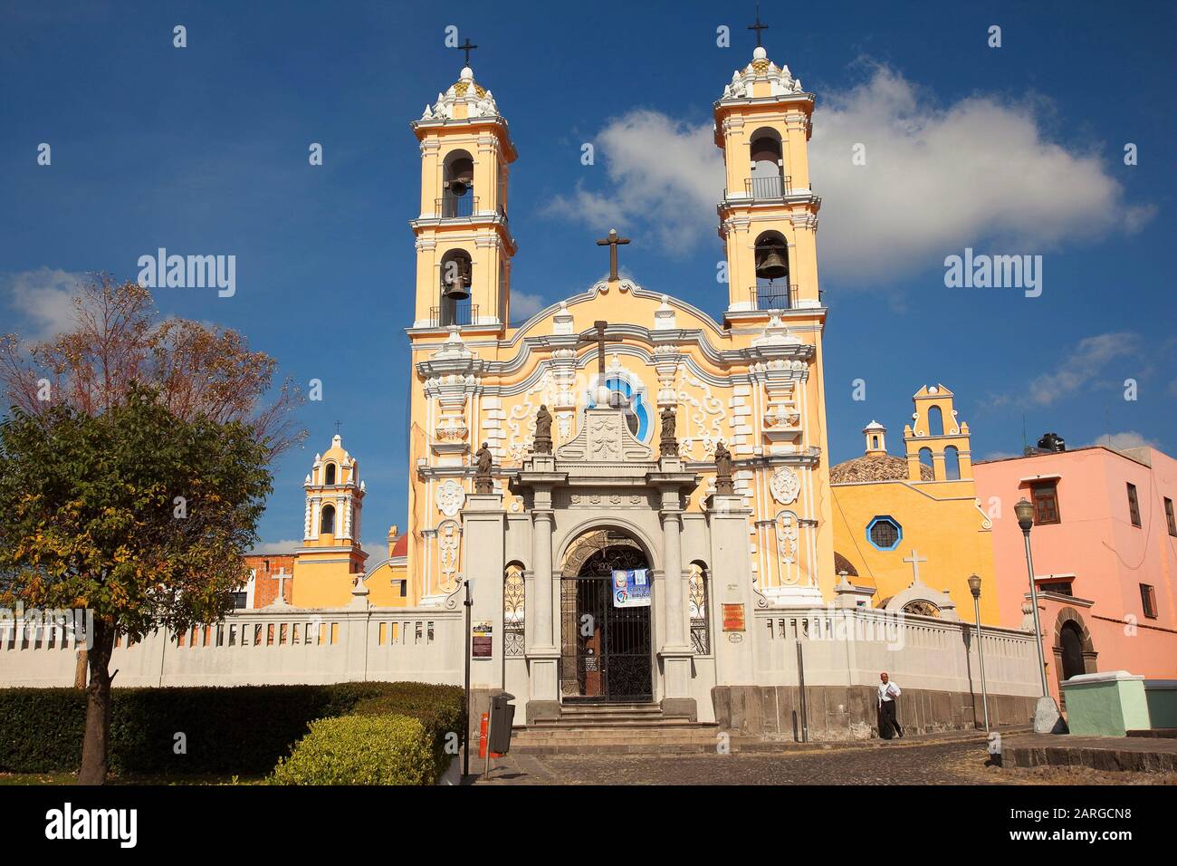 View to the Iglesia De La Cruz Church in El Alto district at the historic  center, Puebla, Puebla State, Mexico, Central America Stock Photo - Alamy