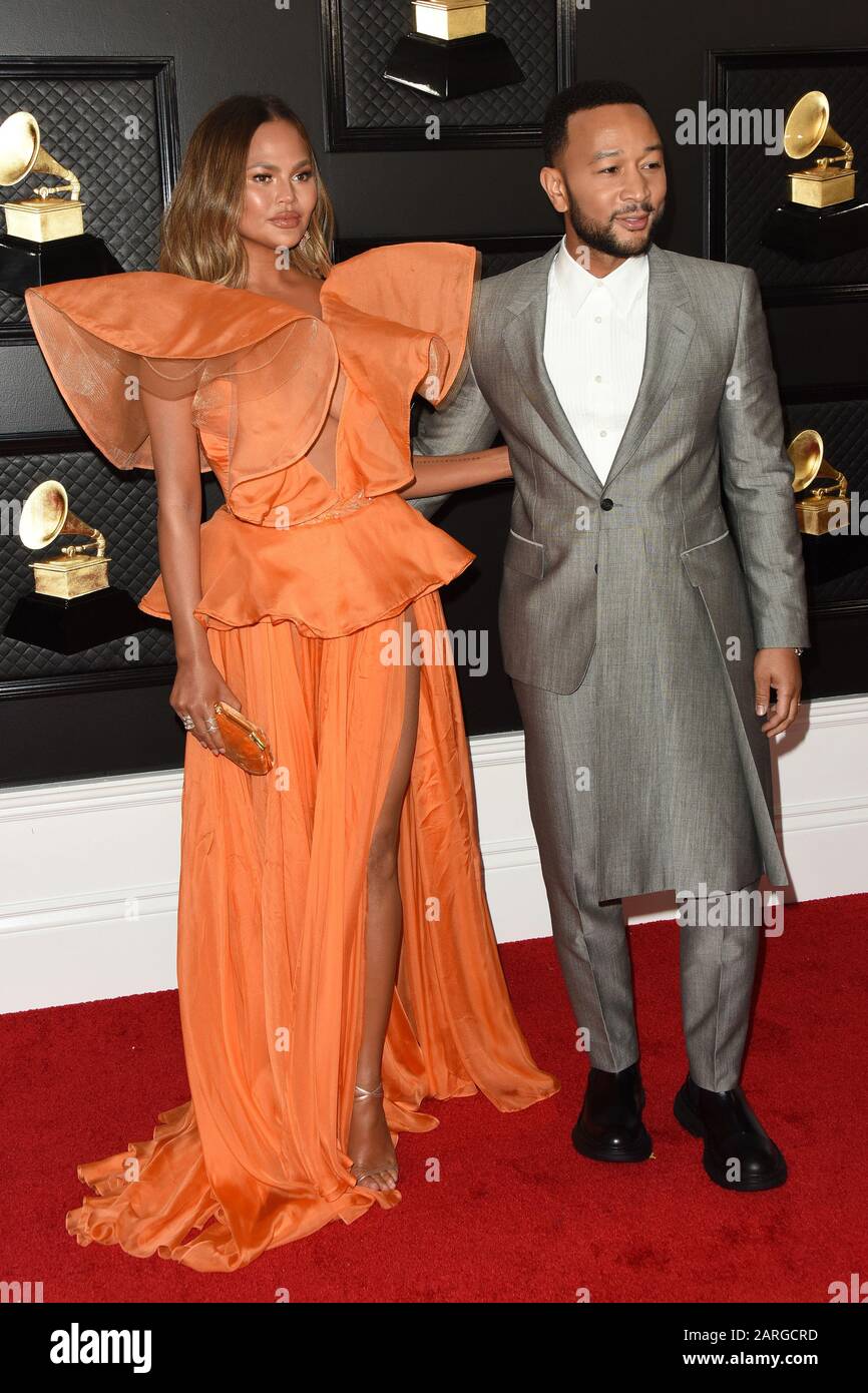 January 26 2020 Los Angeles Ca Usa Los Angeles Jan 26 Chrissy Teigen John Legend At