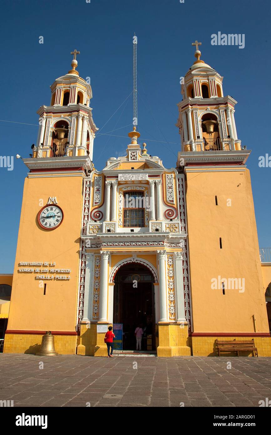 Visitor at the entrance of the Sanctuary Of RemediosSantuario De La