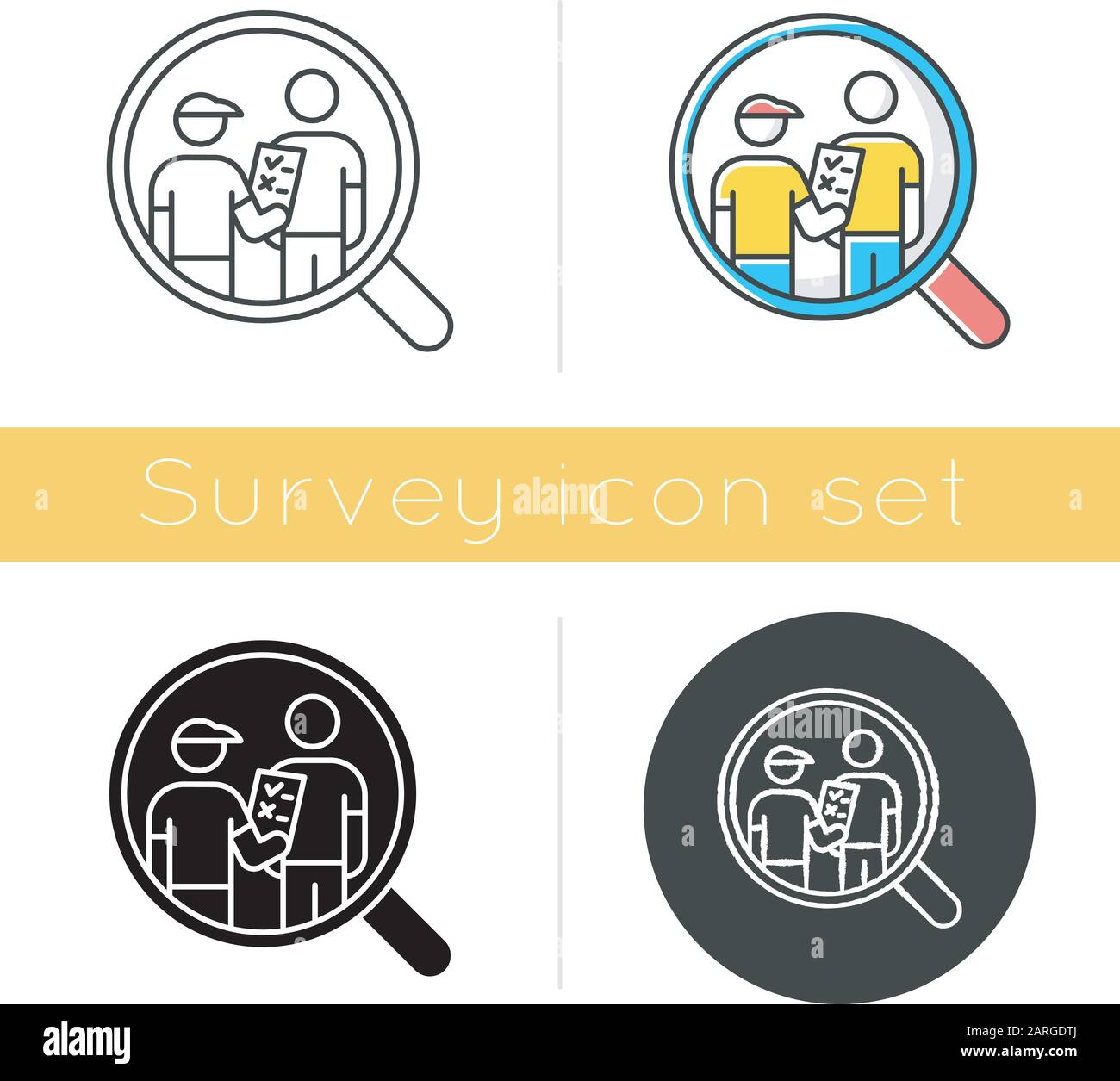 Personal interview survey icon. Facetoface poll. Social research. Customer satisfaction