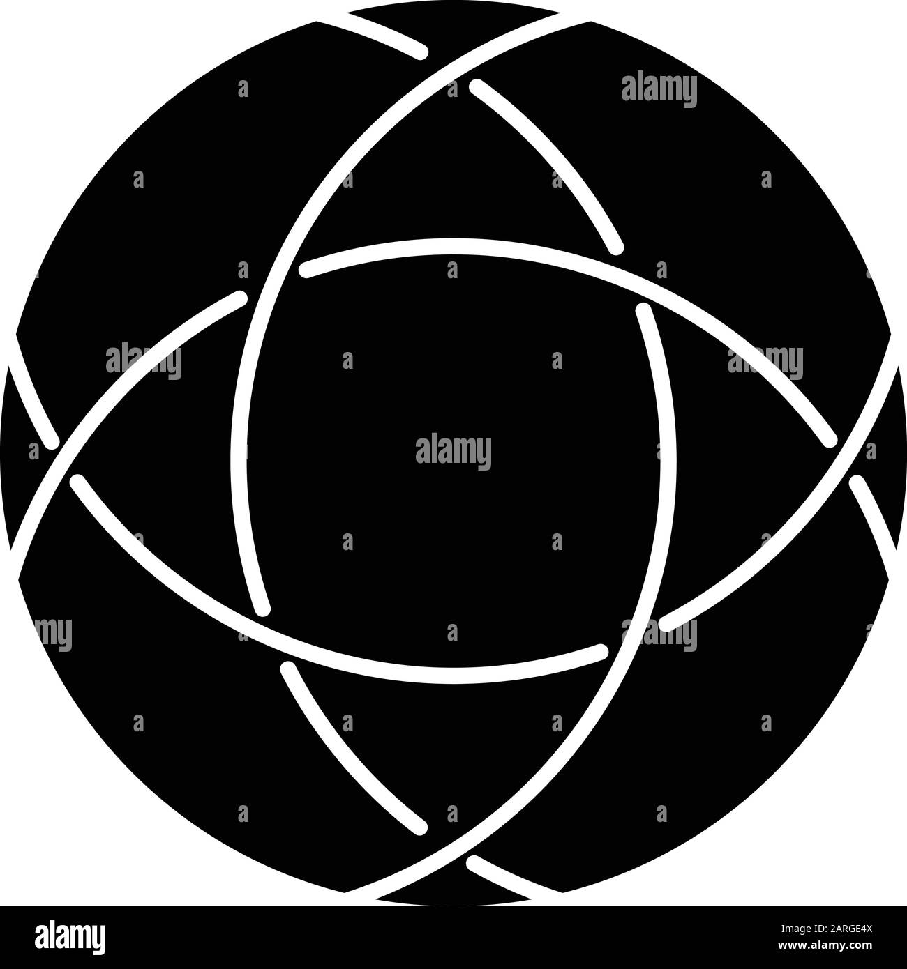 Closed polygonal curve glyph icon. Round geometric figure. Circle