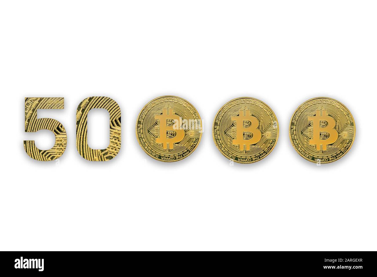 50000 bitcoin exchange rate, isolated. Crypto currency style for design  Stock Photo - Alamy