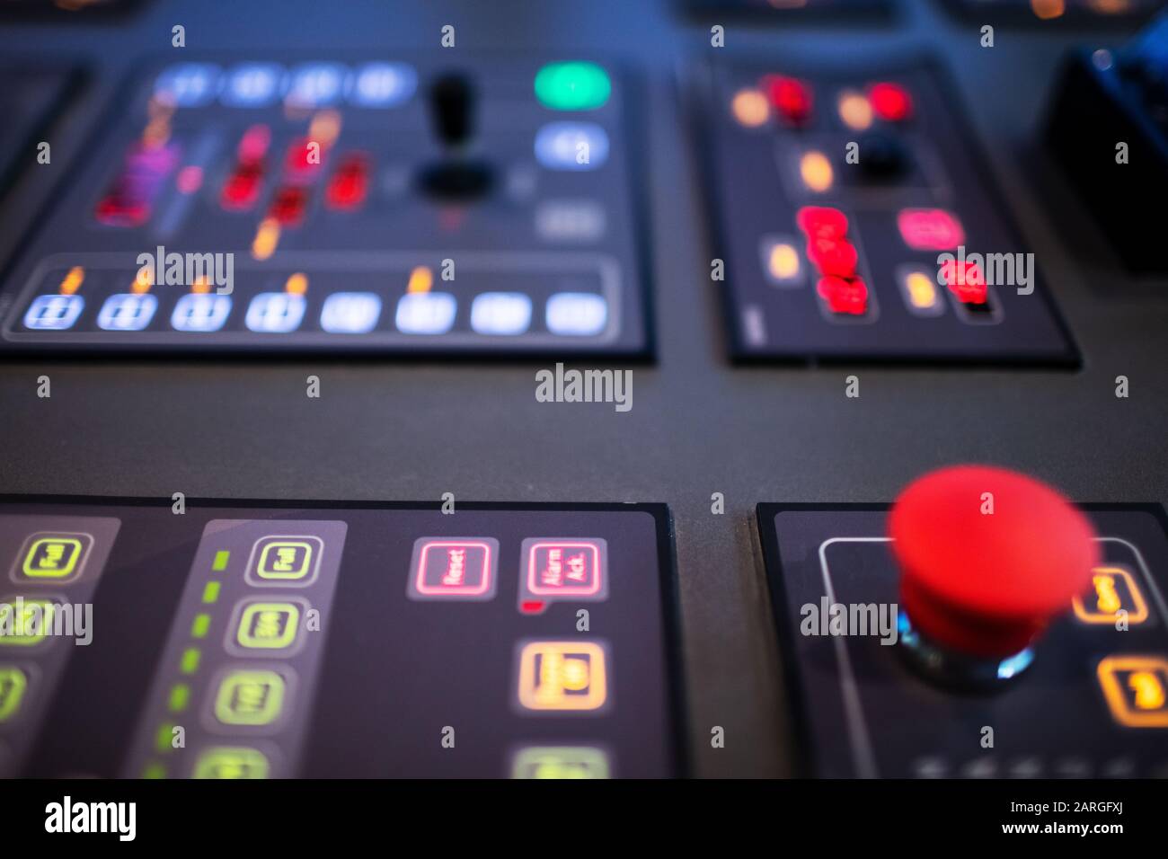 Boat panel with lighted instruments Stock Photo Alamy
