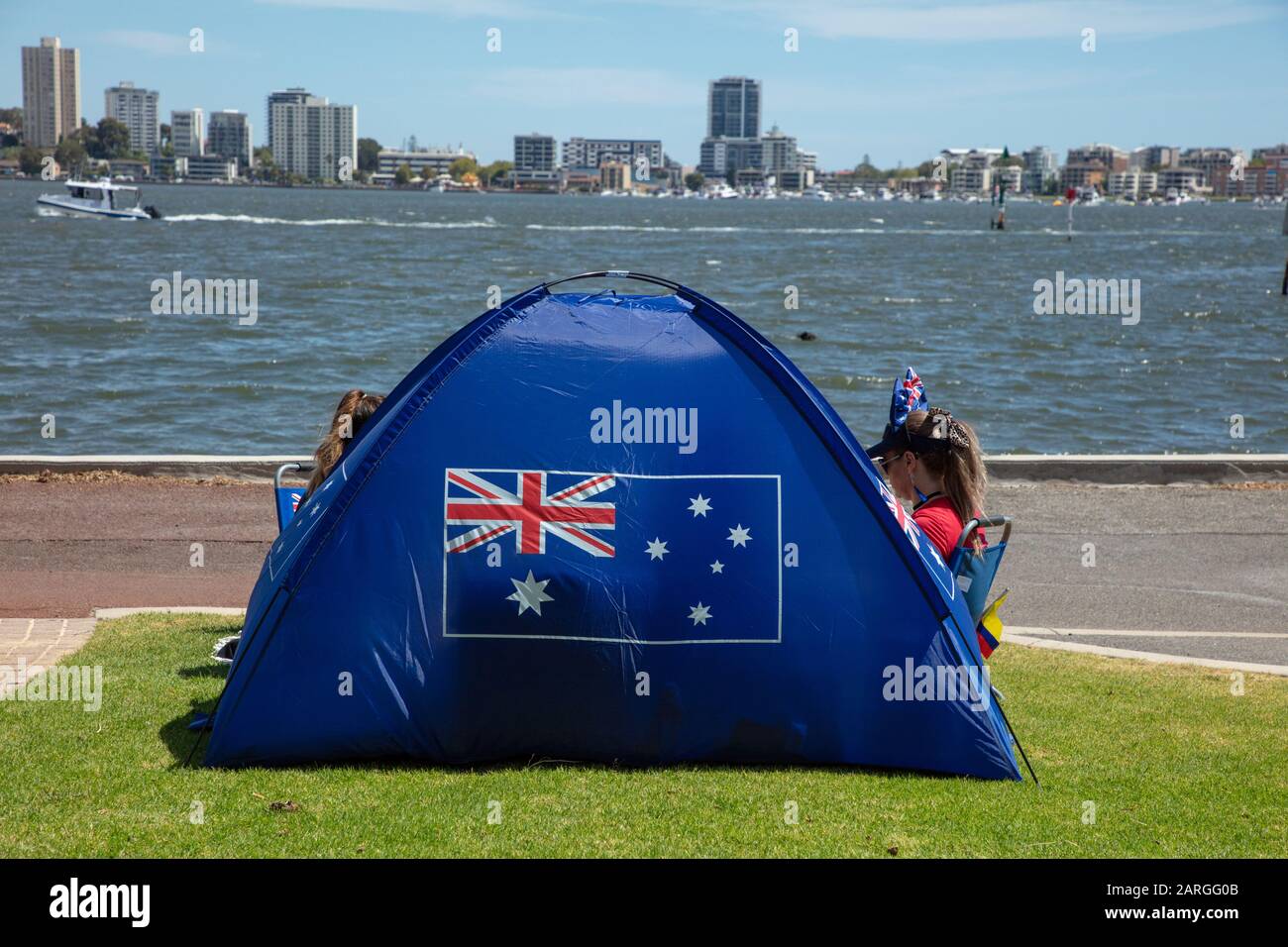Perth, Australia. 26th January 2020. Australians celebrating Australia Day in Perth.  Credit: Joe Kuis / Alamy News Stock Photo