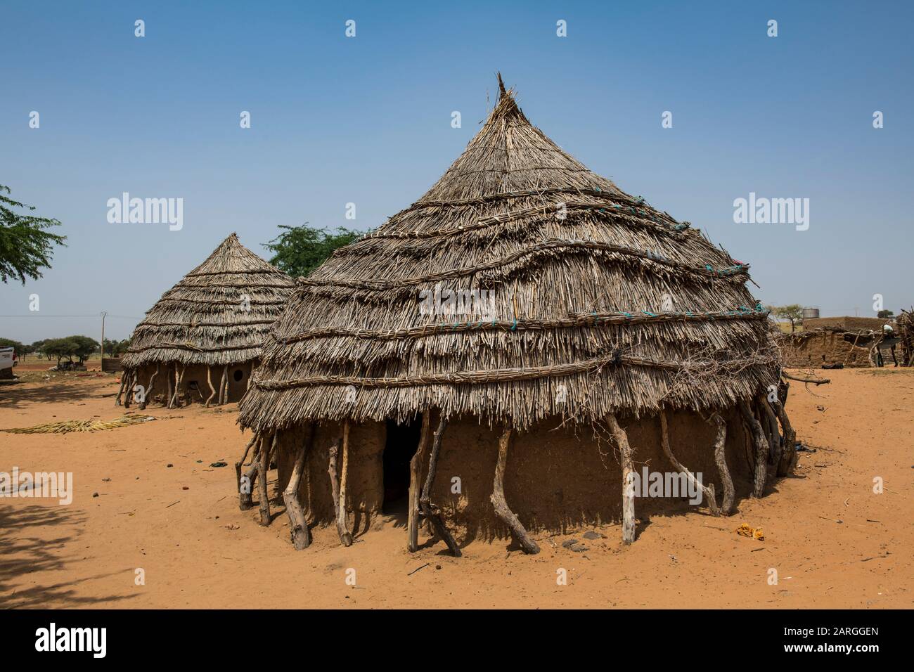 Traditional Hausa village, southern Niger, West Africa, Africa Stock Photo