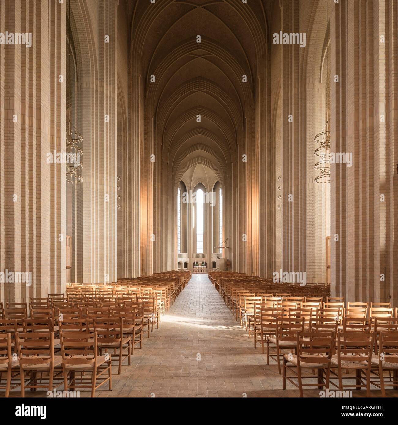 Interior of Grundvigs Church, Bispebjerg, Copenhagen, Denmark, Scandinavia, Europe Stock Photo