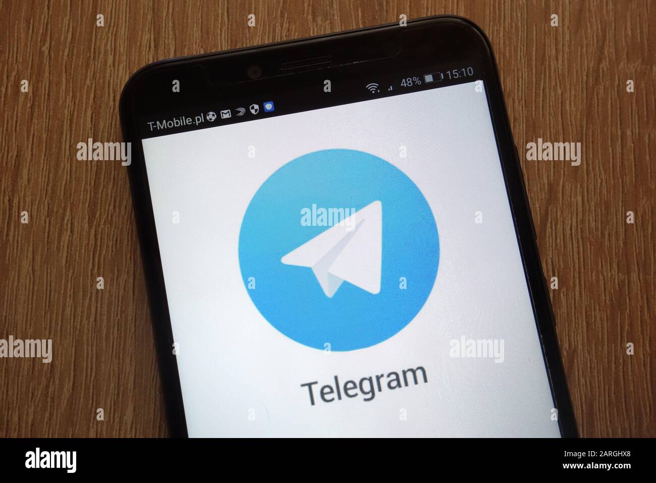 Telegram logo displayed on a modern smartphone Stock Photo