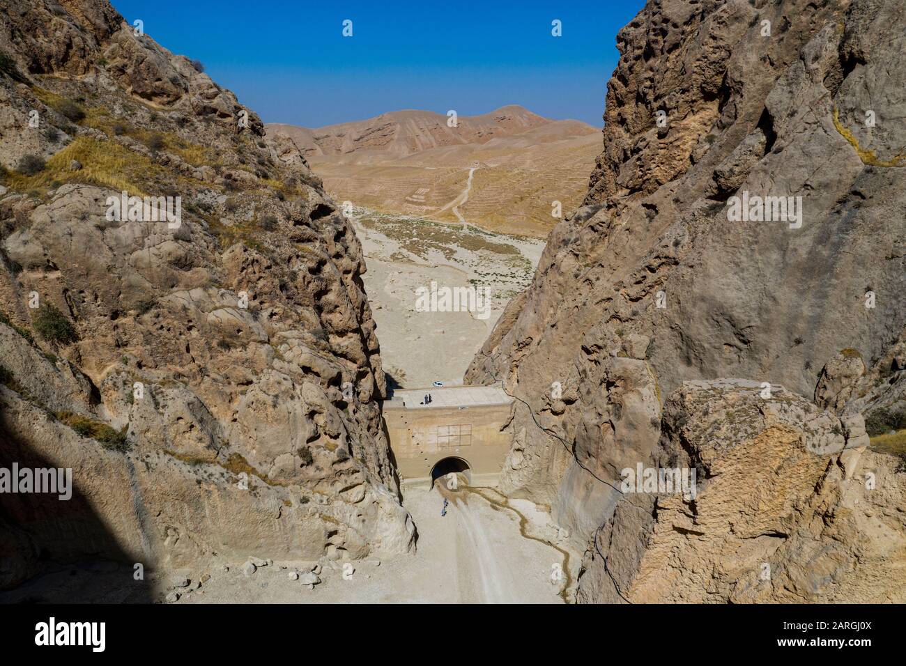 Aerial by drone of Charkent gate, Chimtal district, Mazar-E-Sharif, Afghanistan, Asia Stock Photo