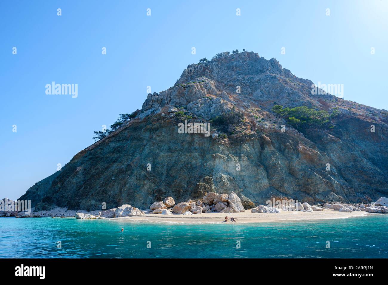 Asien, Türkei, Provinz Antalya, Kumluca, Kap Gelidonya, Adrasan Suluada, Insel mit Strand, östlich vom Kap Gelidonya Stock Photo