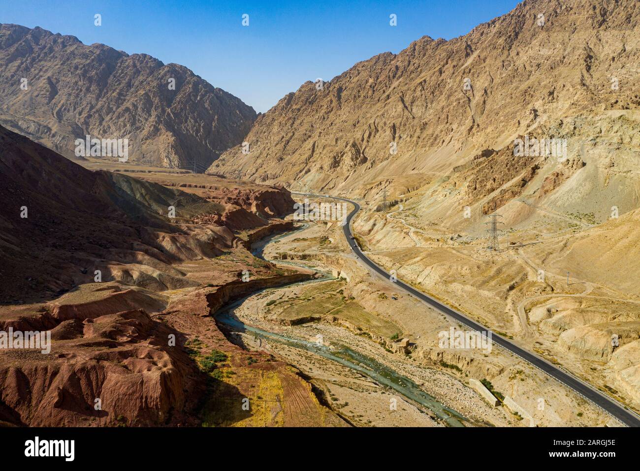 Aerial of the Samangan Valley, Afghanistan, Asia Stock Photo