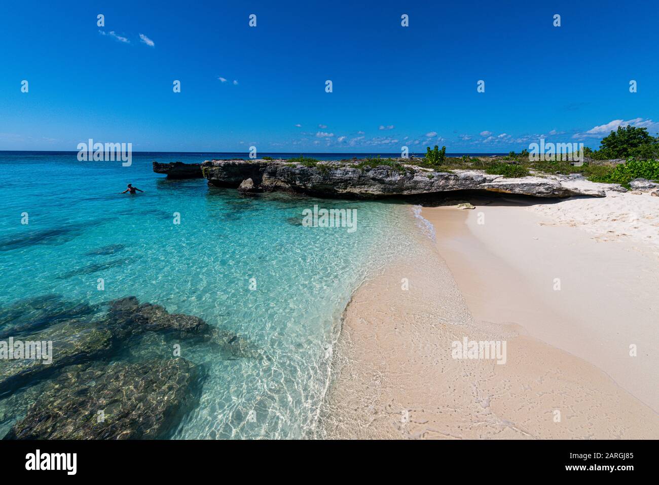 Smith's Barcadere sandy cove, Grand Cayman, Cayman Islands, Caribbean, Central America Stock Photo