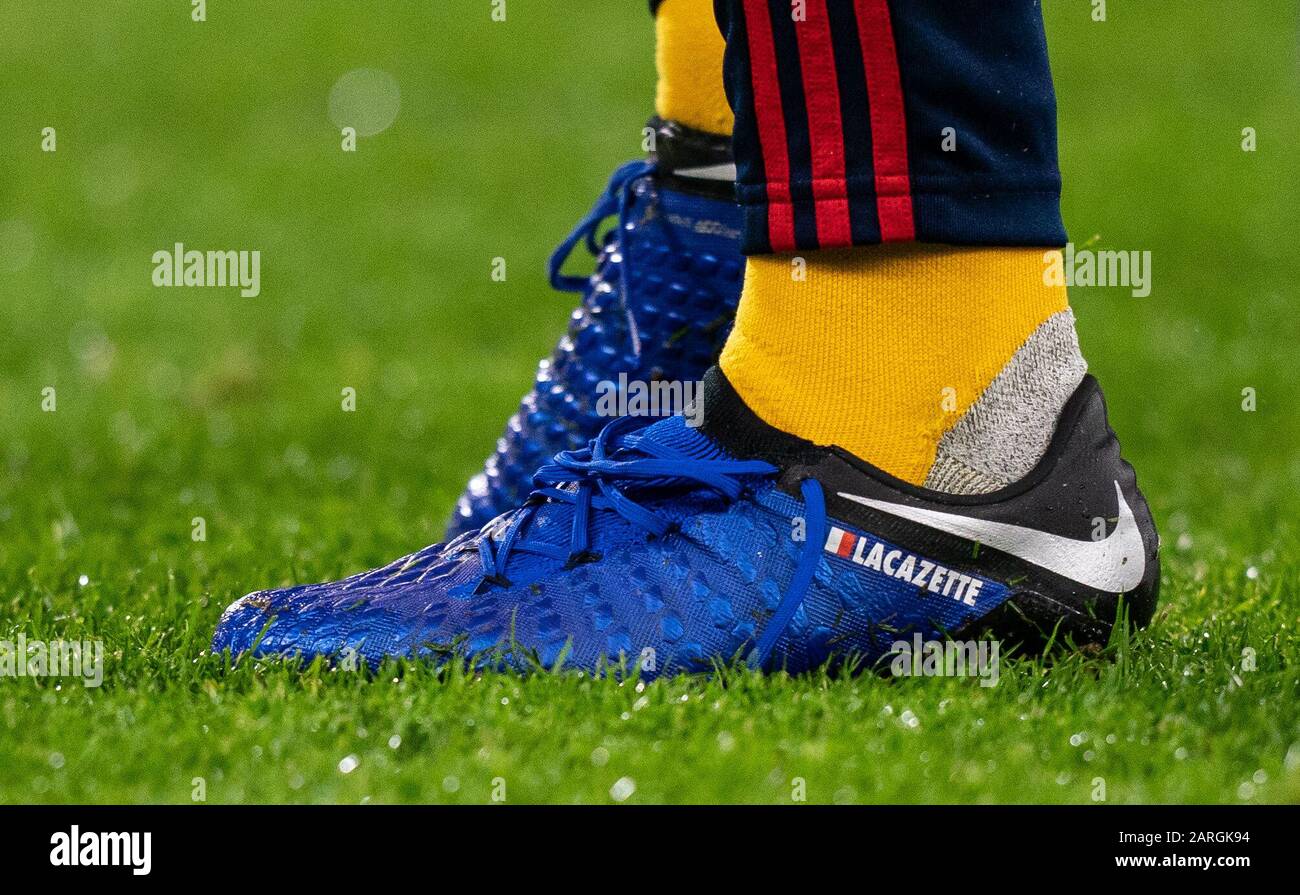 Bournemouth, UK. 27th Jan, 2020. The Nike football boot of Alexandre  Lacazette of Arsenal during the FA Cup fourth round match between  Bournemouth and Arsenal at the Goldsands Stadium, Bournemouth, England on