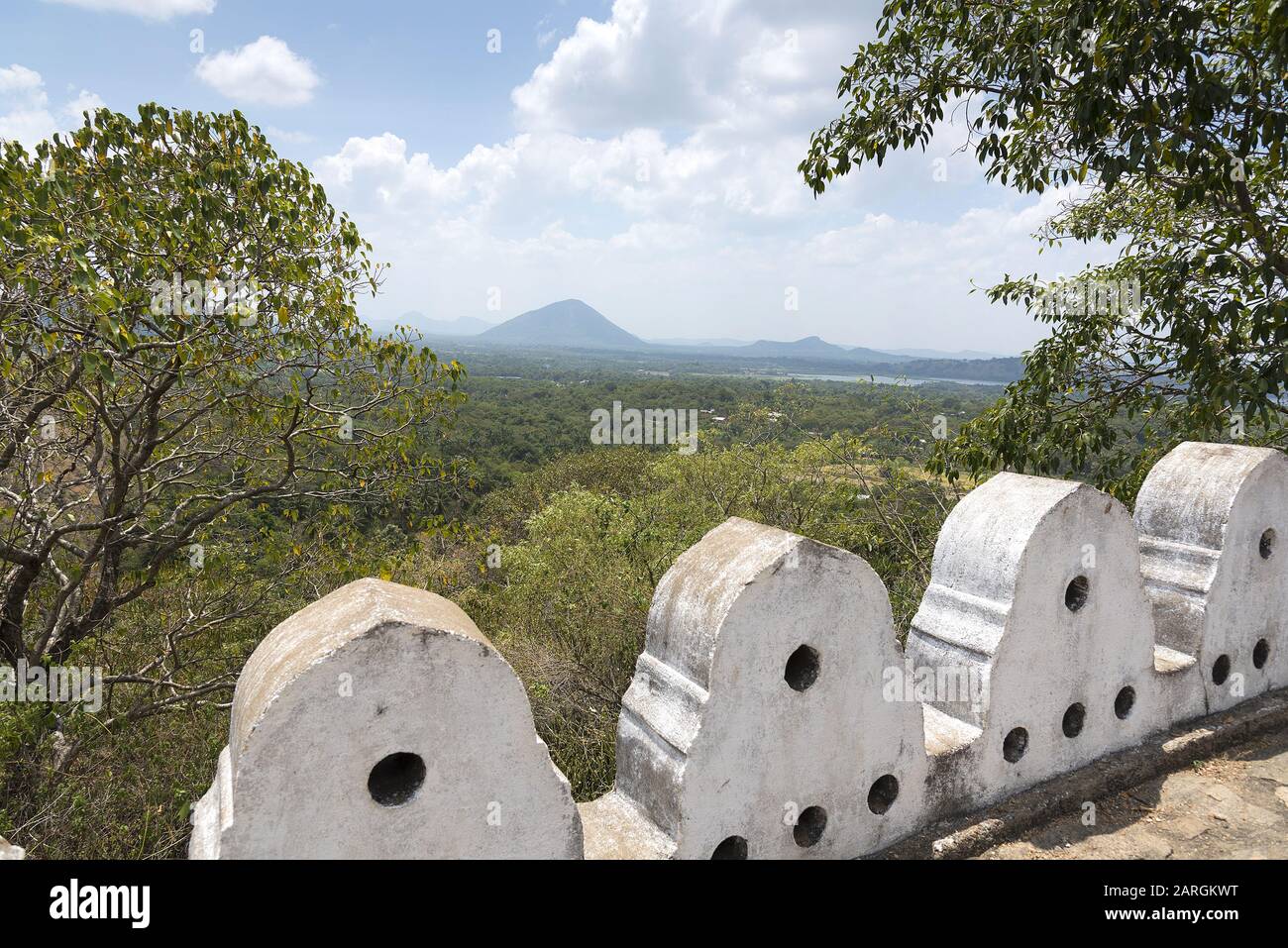 Dambulla, Sri Lanka: View from near the Dambulla Cave complex UNESCO heritage site. Stock Photo