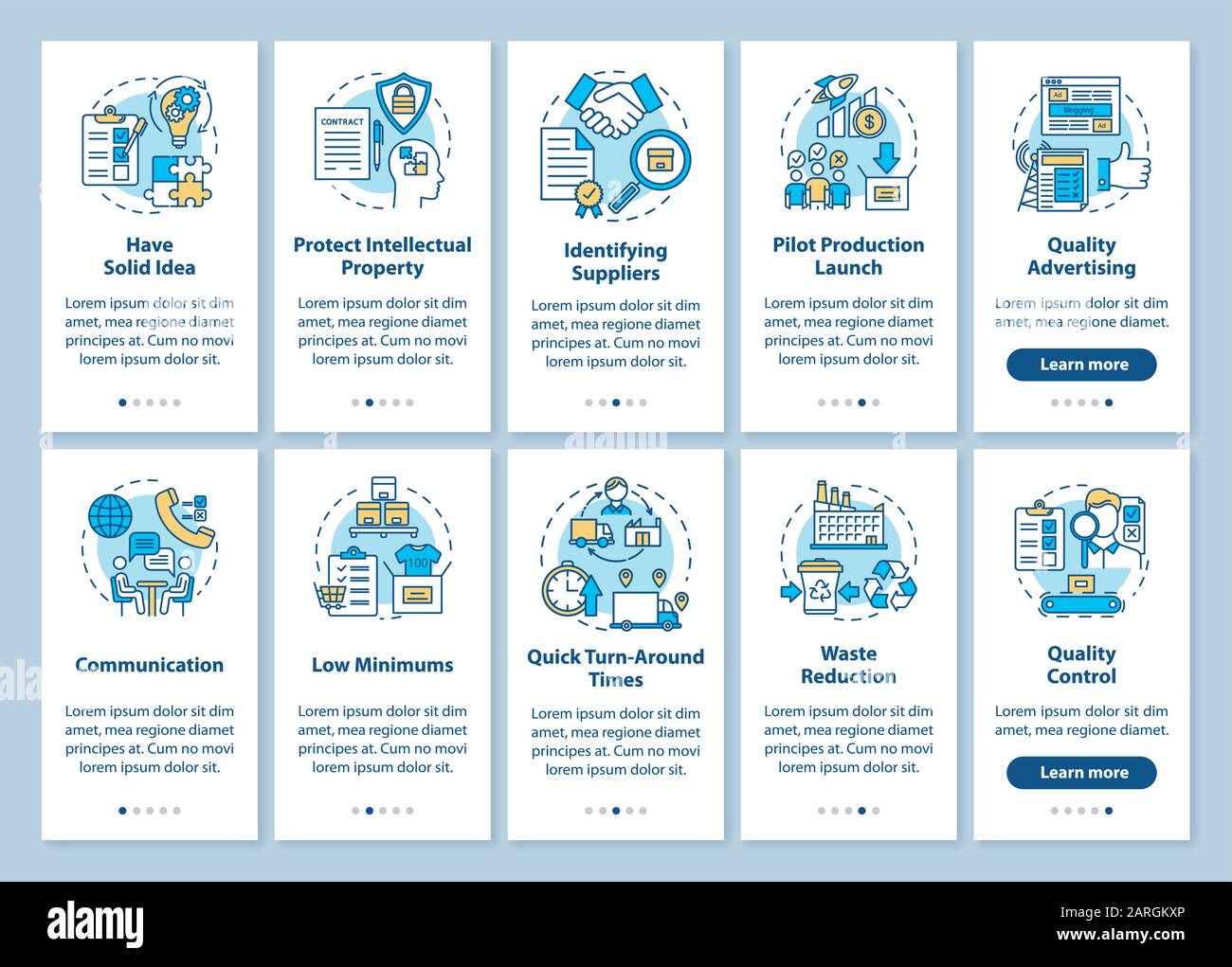 Local production onboarding mobile app page screen, linear concepts ...