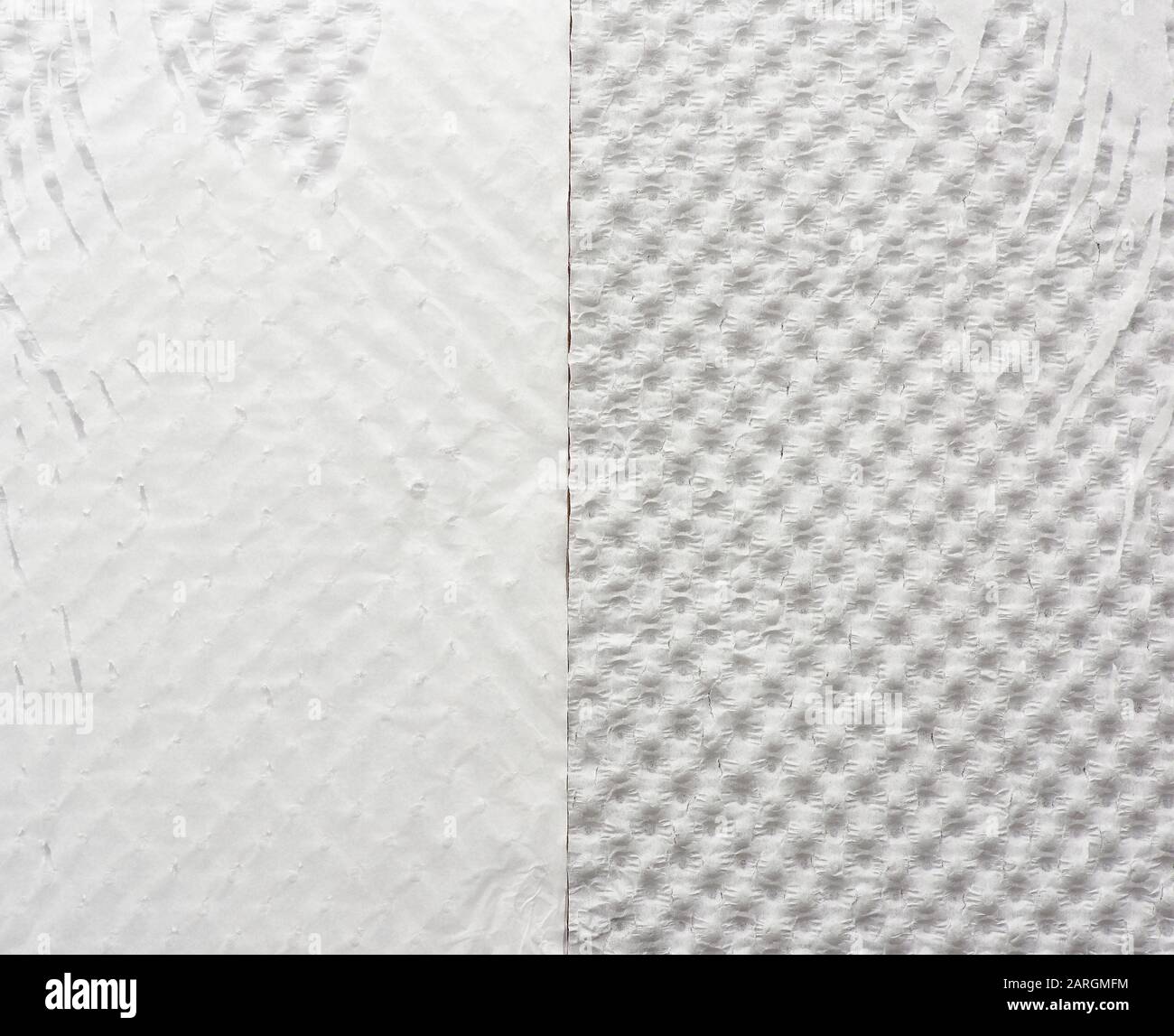 fragment of white tattered wrapping paper, full frame, close up Stock Photo