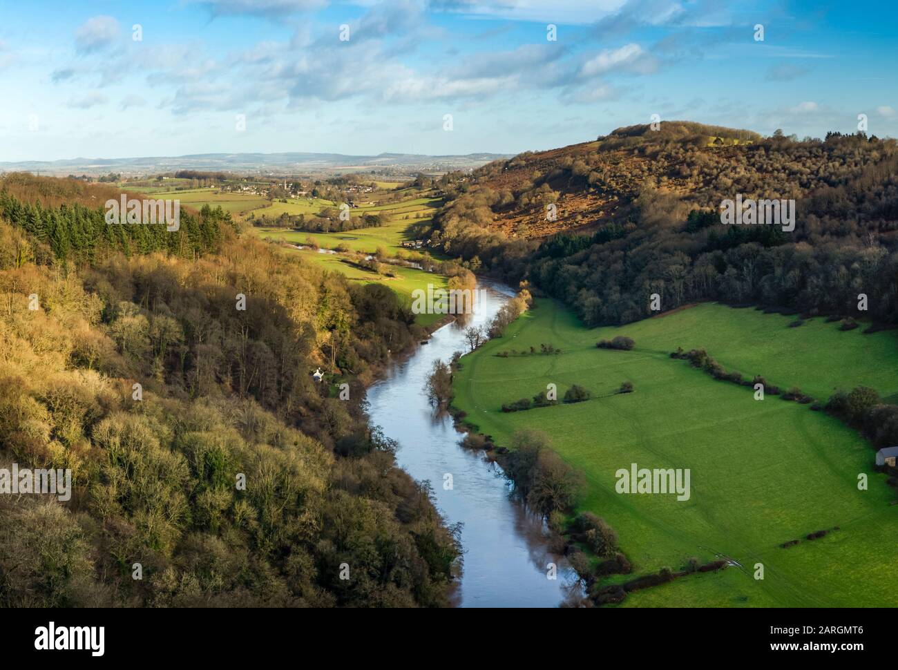 The River Wye from the Symonds Yat Rock viewpoint. Iconic view of the river as it meanders