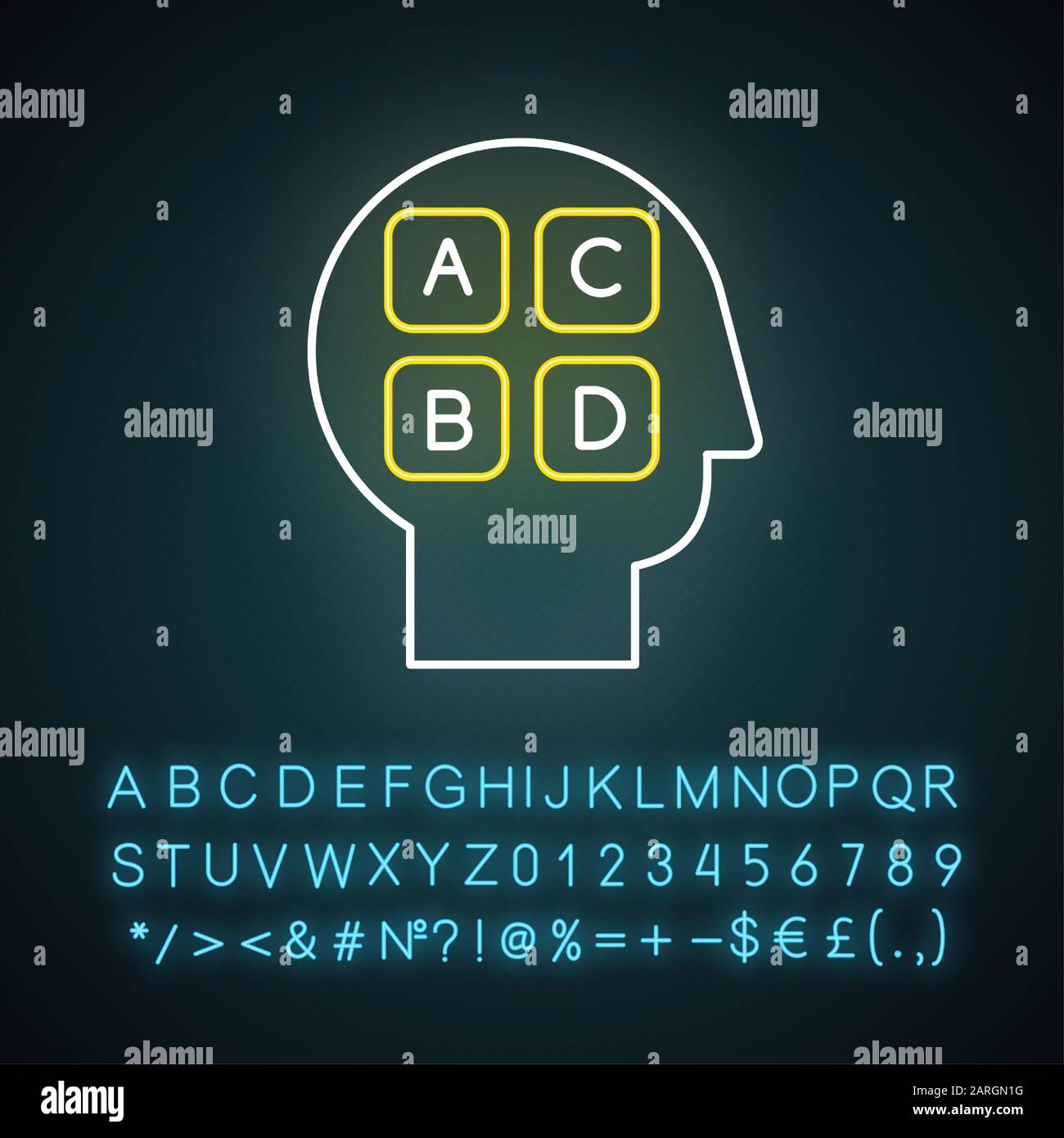 Social survey neon light icon. Public opinion. Research. Consumer review. Customer satisfaction. Personality test. Glowing sign with alphabet, numbers Stock Vector