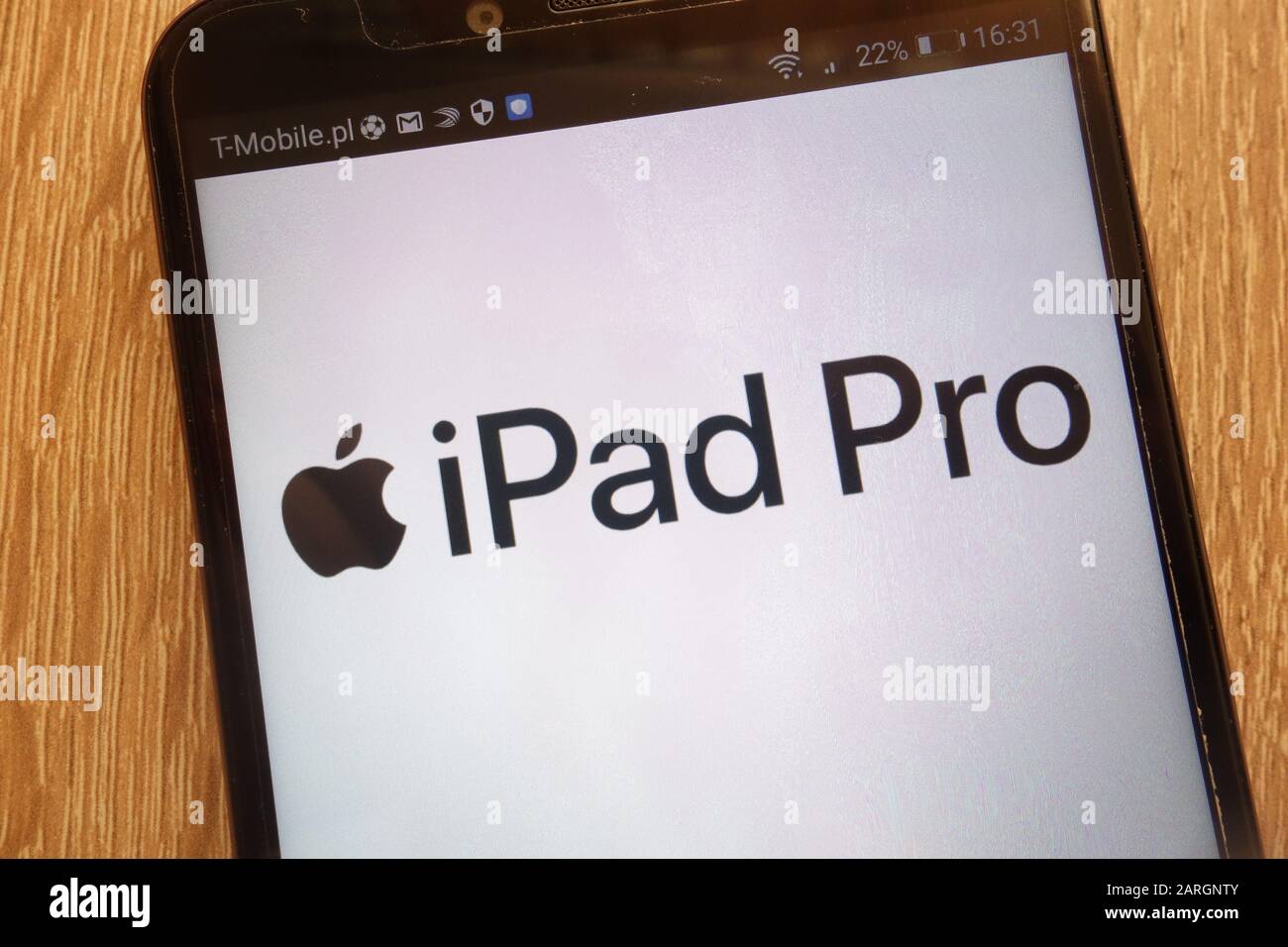 iPad Pro logo displayed on a modern smartphone Stock Photo