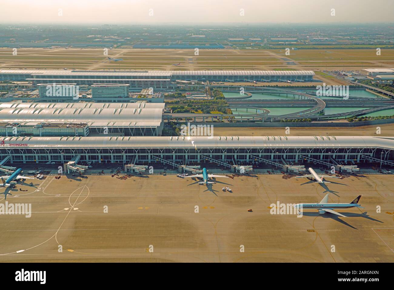 SHANGHAI, CHINA -3 NOV 2019- View of the Shanghai Pudong International ...