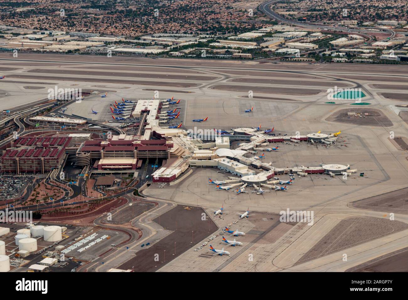 Aerial view of McCarran International Airport Stock Photo - Alamy