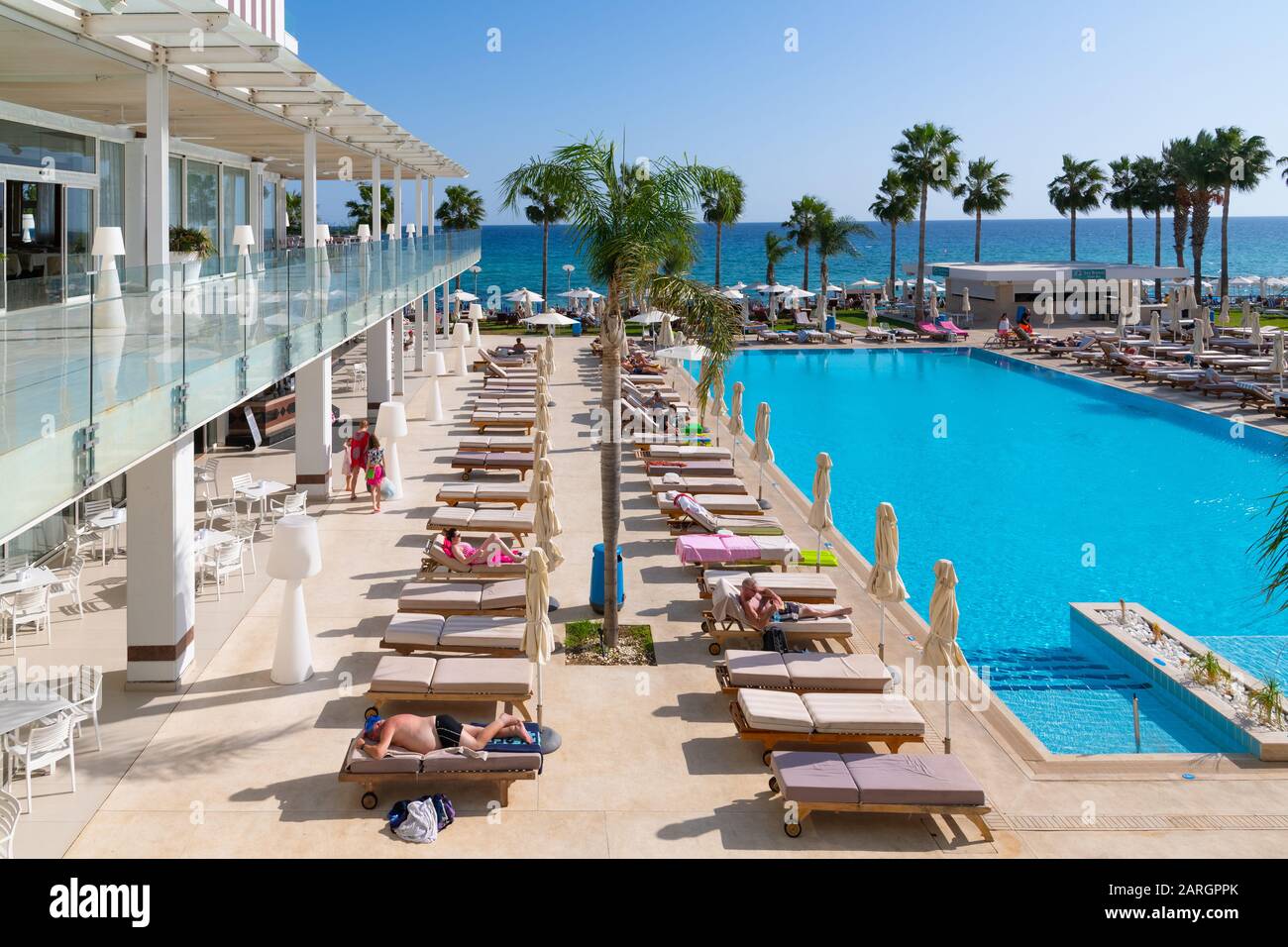 Protaras, Cyprus - Oct 12. 2019. Constantinos The Great Beach Hotel